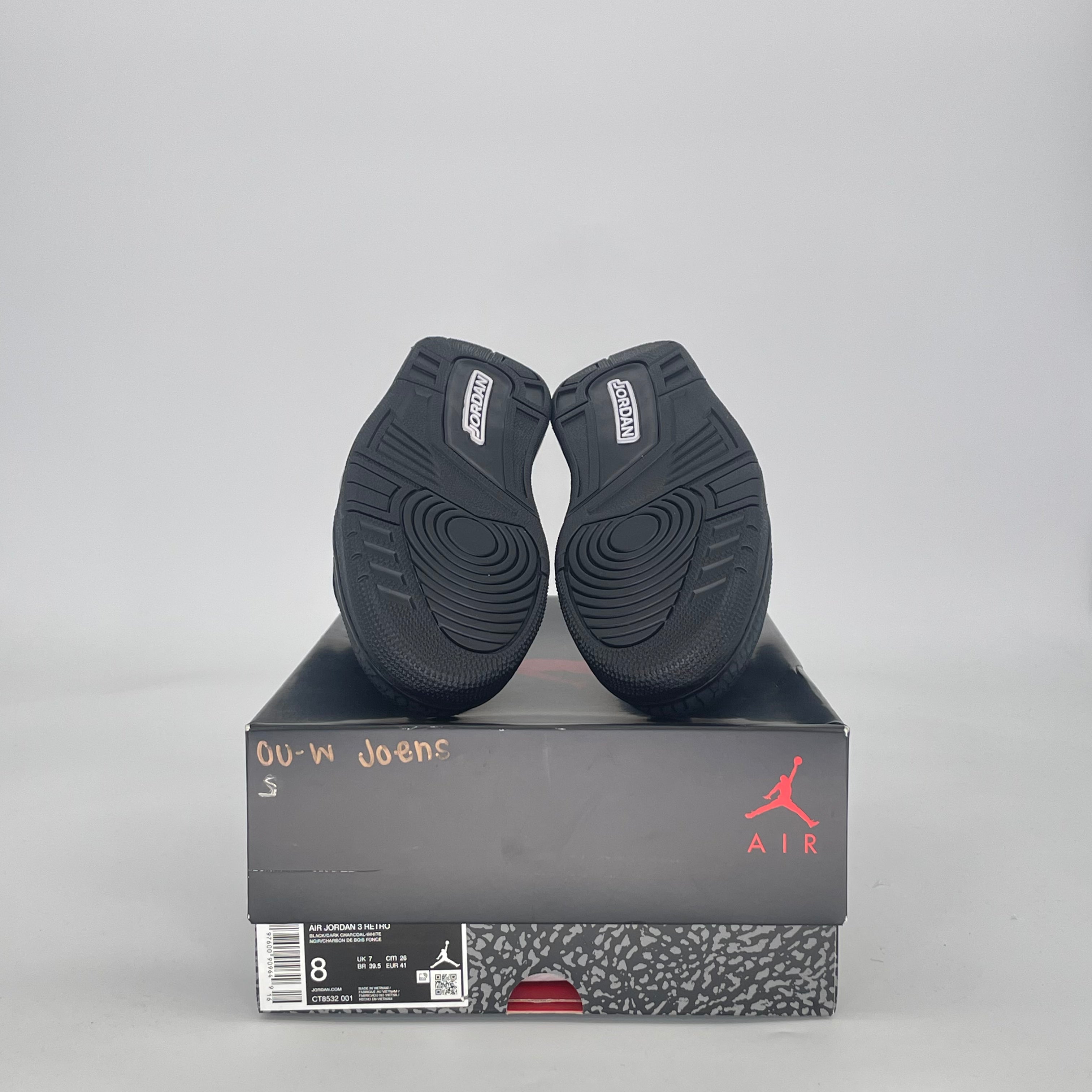 AIR JORDAN 3 BLACK CAT CT8532-001 SIZE 8/9.5W