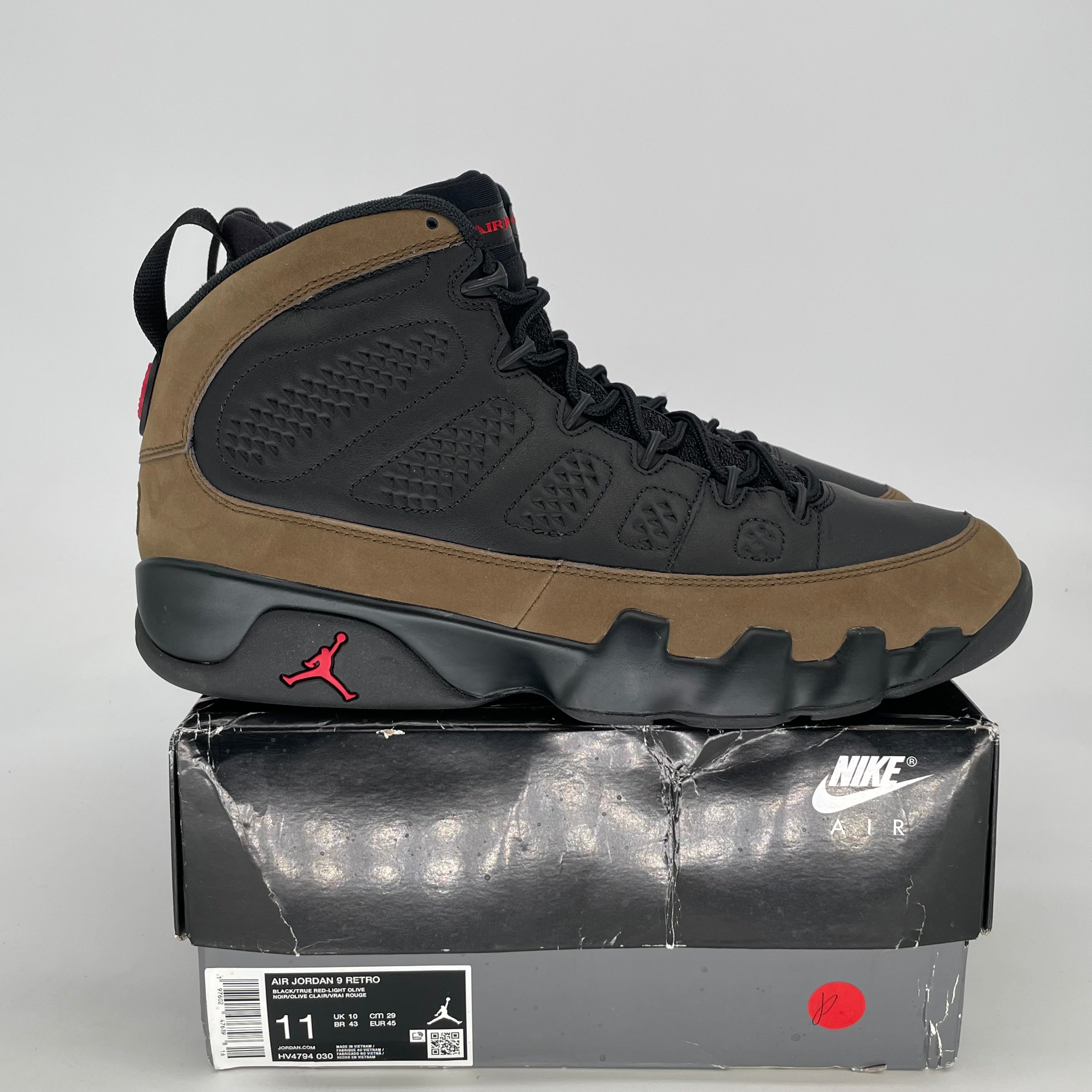 AIR JORDAN 9 OLIVE HV4794-030 SIZE 11/12.5W