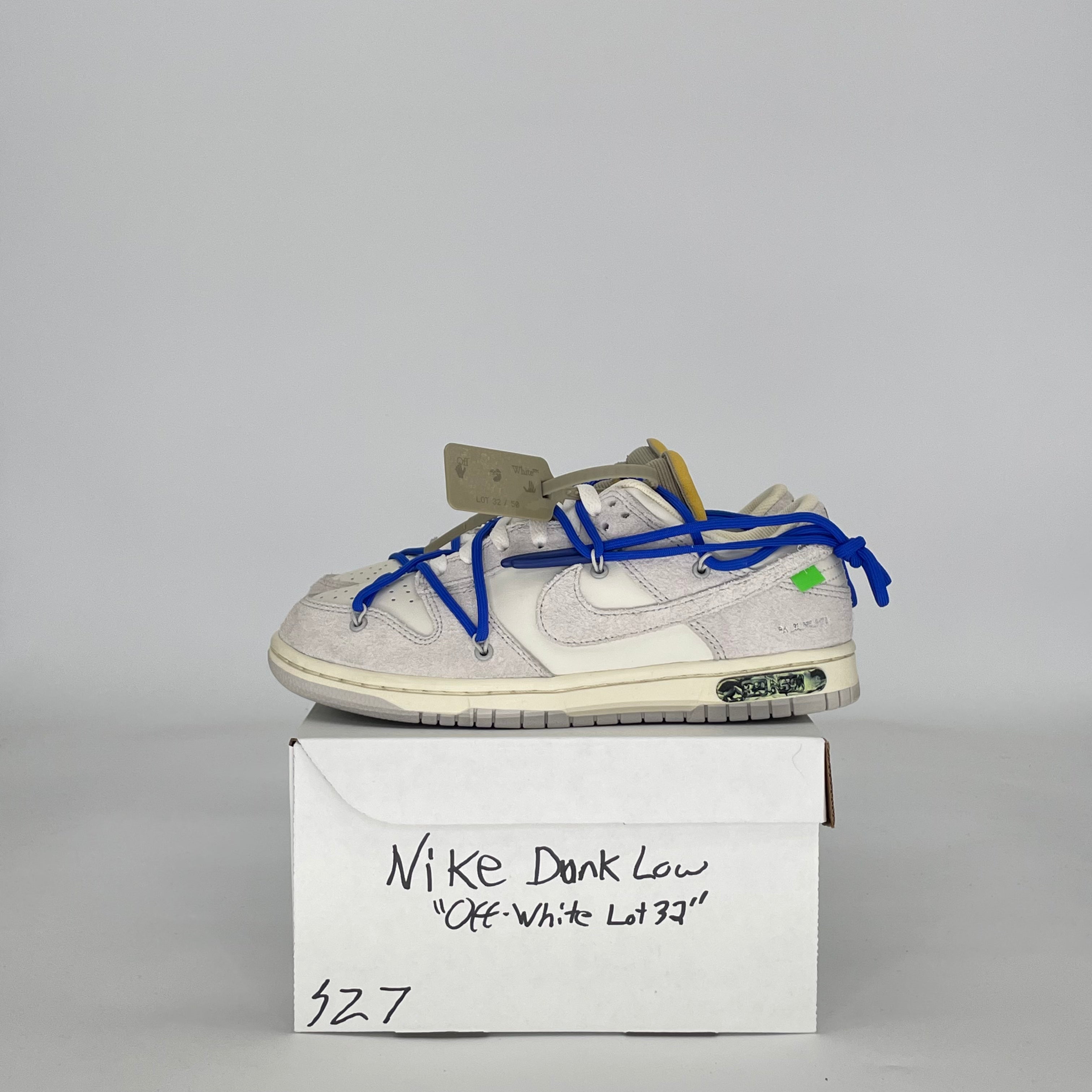 NIKE DUNK LOW OFF-WHITE LOT 32 DJ0950-104 SIZE 7/8.5W GS