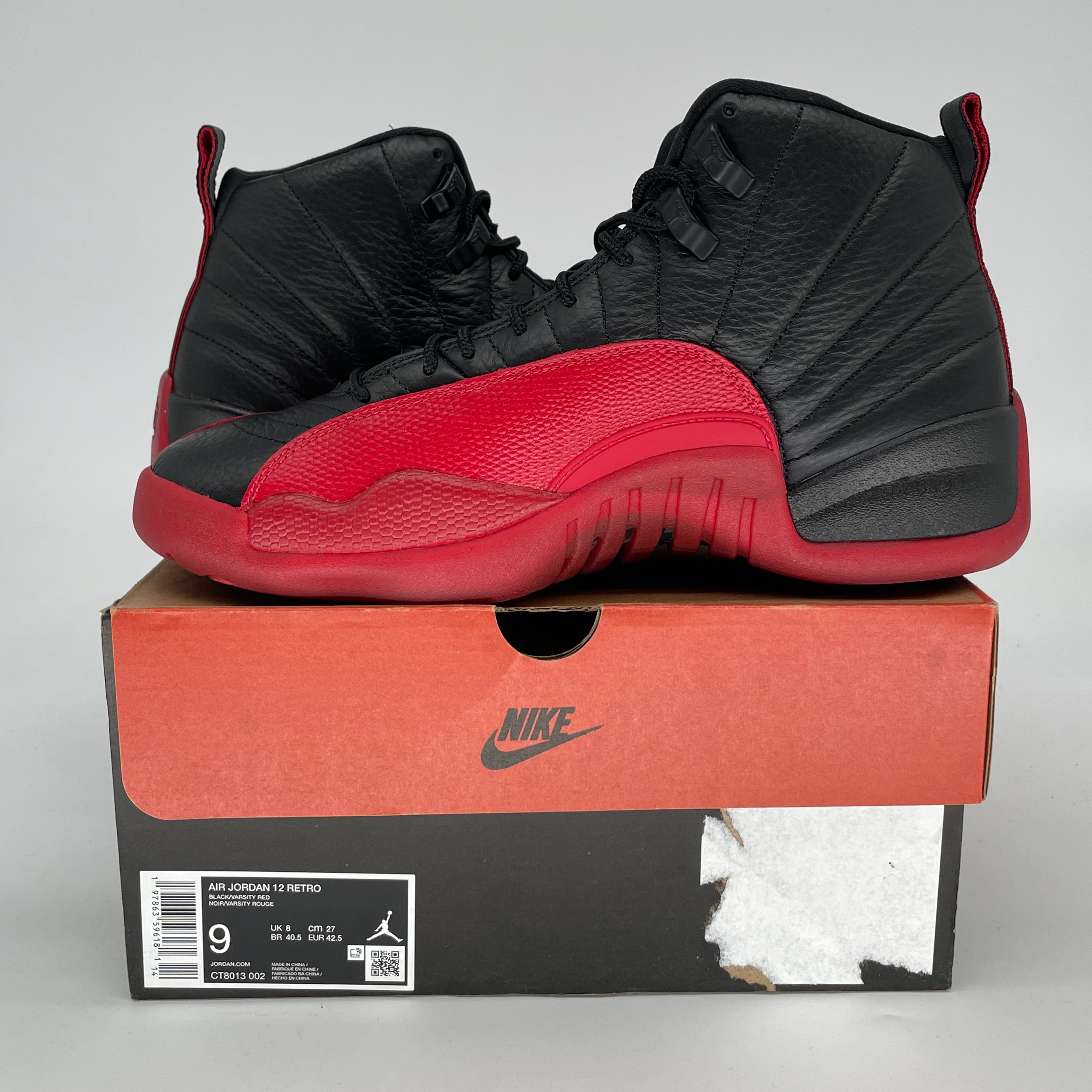 AIR JORDAN 12 FLU GAME CT8013-002 SIZE 9/10.5W