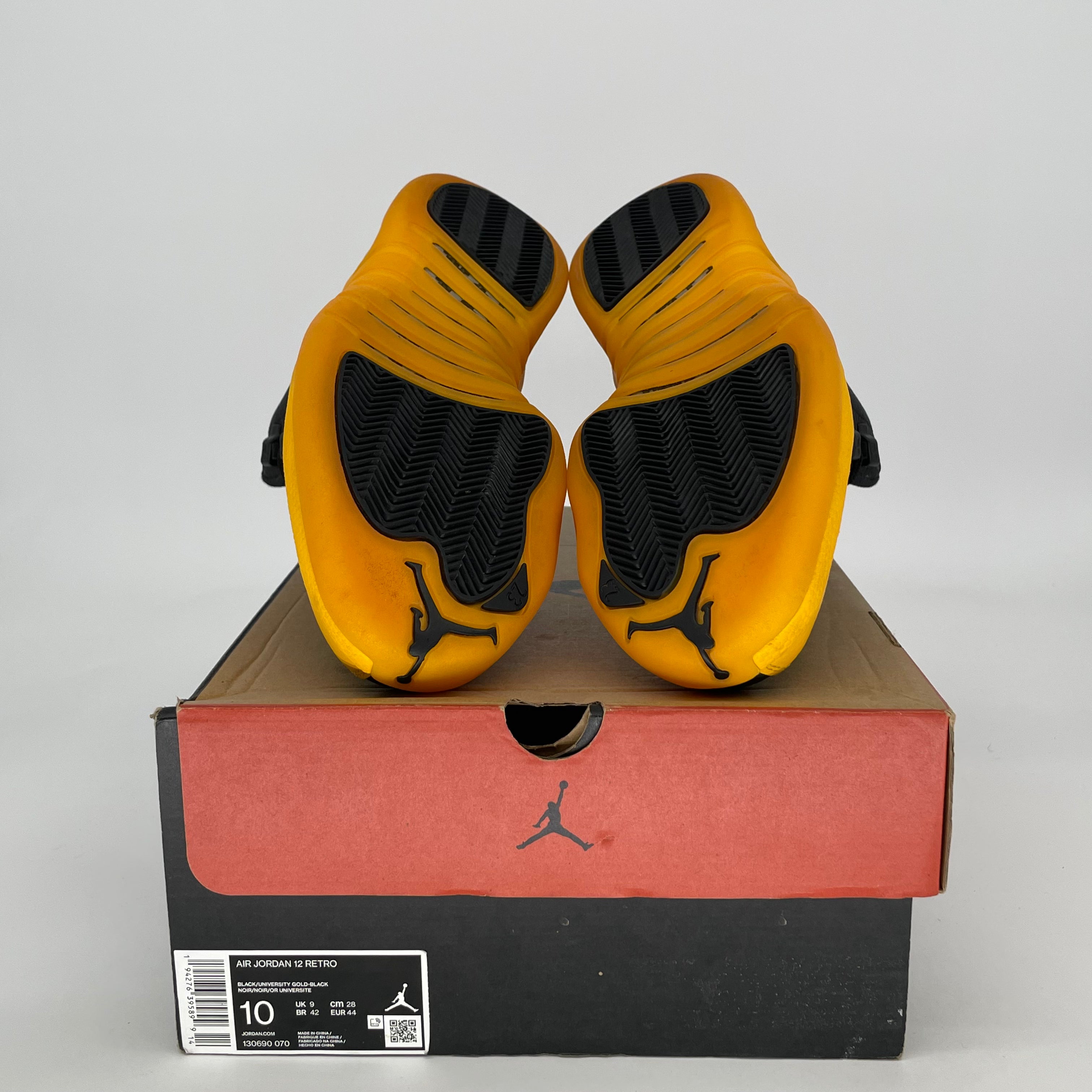 AIR JORDAN 12 BLACK UNIVERSITY GOLD 130690-070 SIZE 10/11.5W