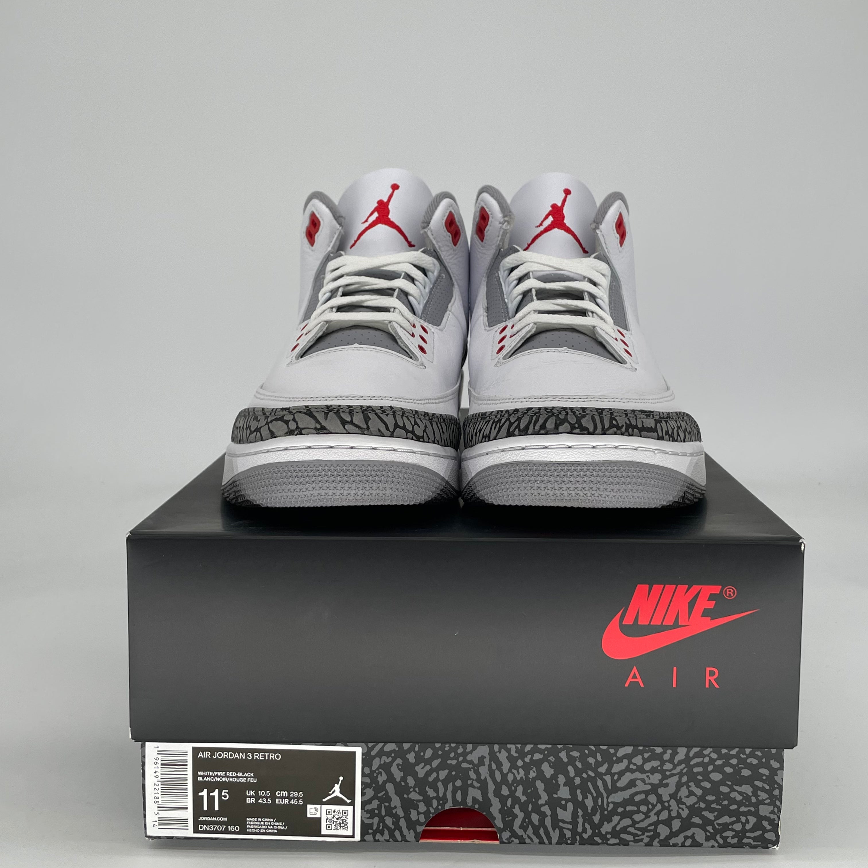 AIR JORDAN 3 FIRE RED DN3707-160 SIZE 11.5/13W