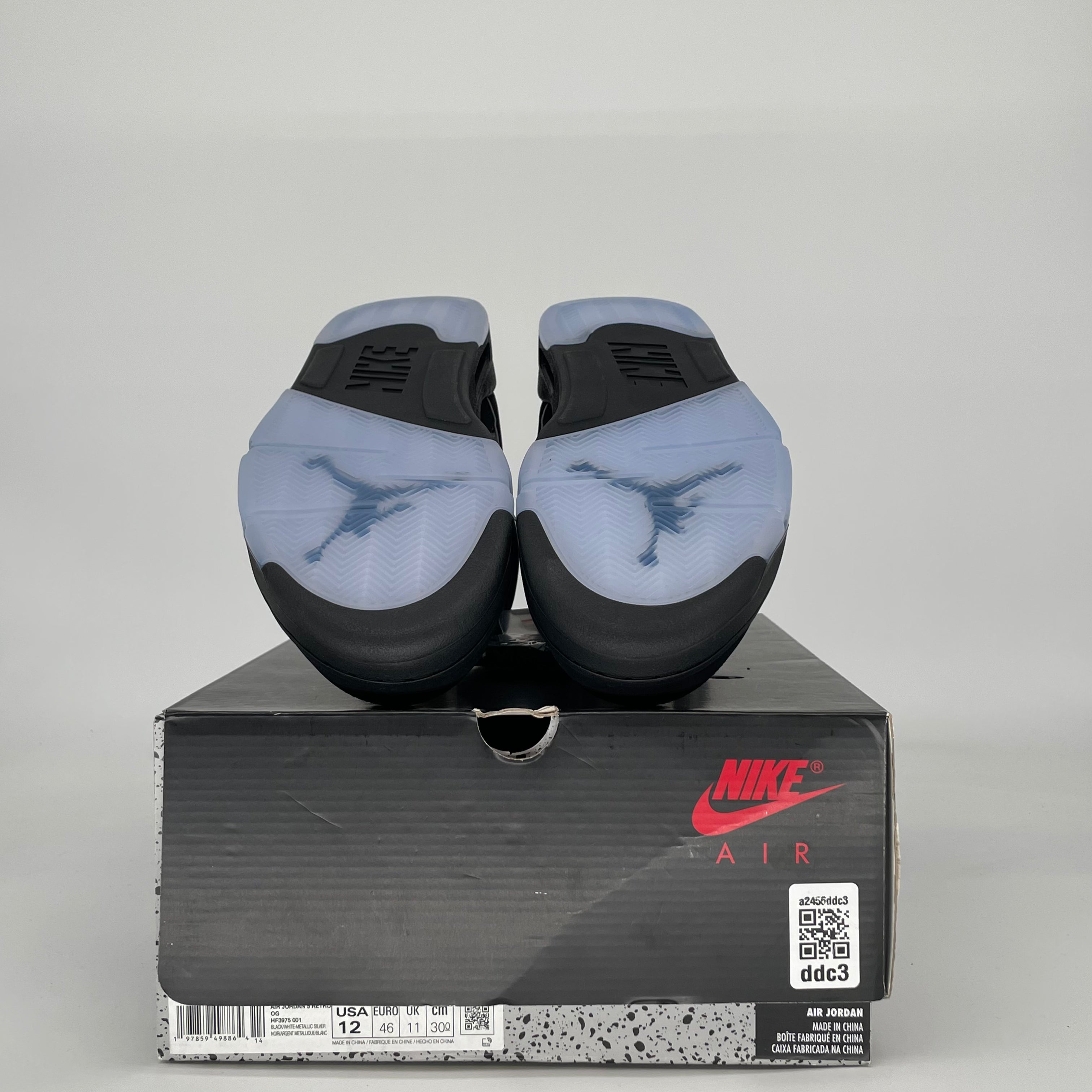 AIR JORDAN 5 BLACK METALLIC REIMAGINED HF3975-001 SIZE 12/13.5W