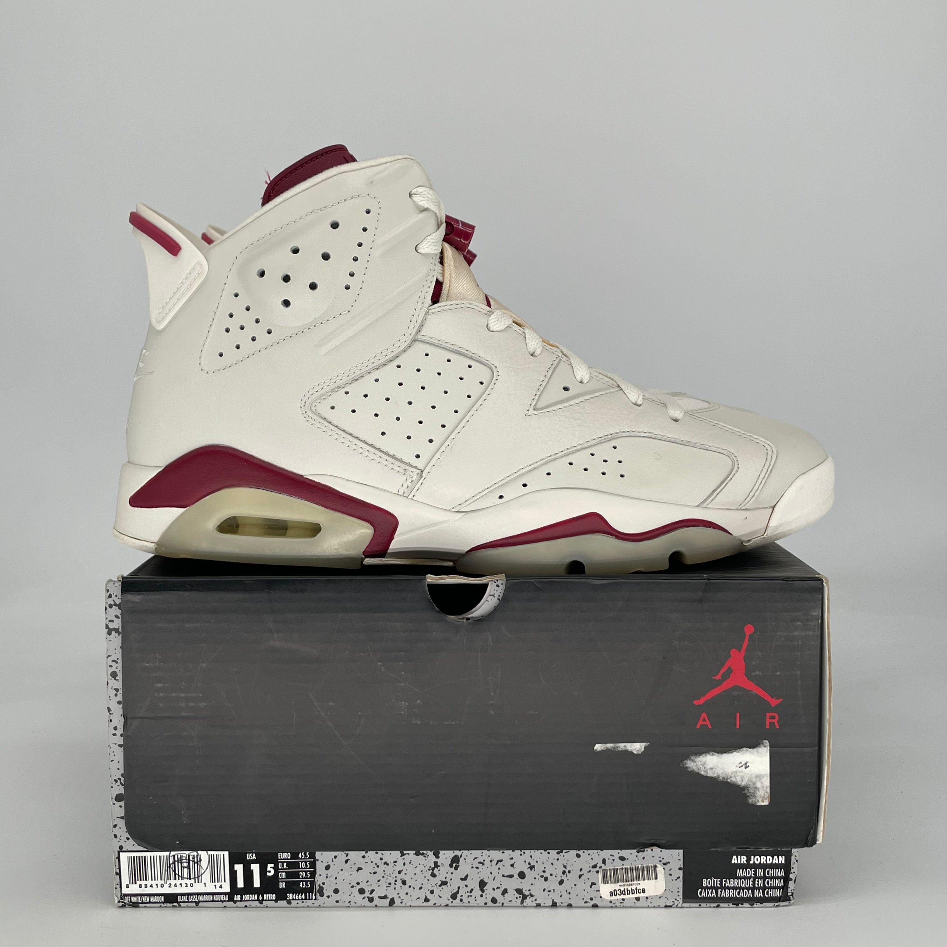 AIR JORDAN 6 MAROON 384664-116 SIZE 11.5/13W