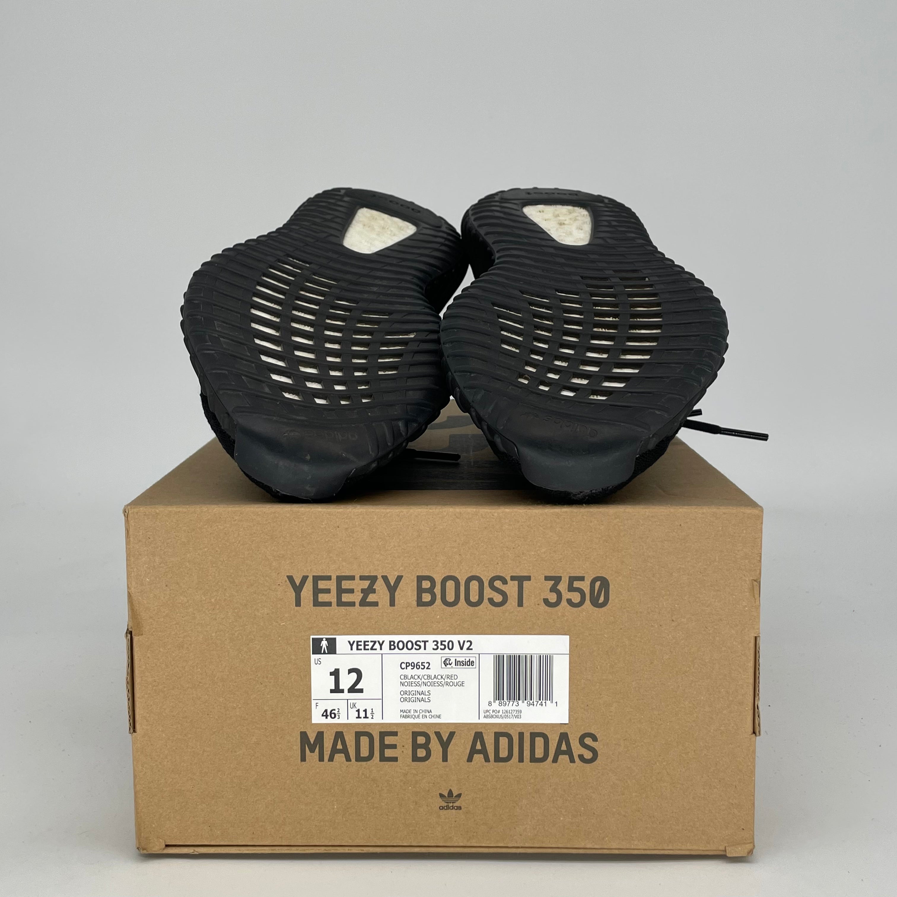 ADIDAS YEEZY 350 V2 BLACK RED CP9652 SIZE 12/13.5W