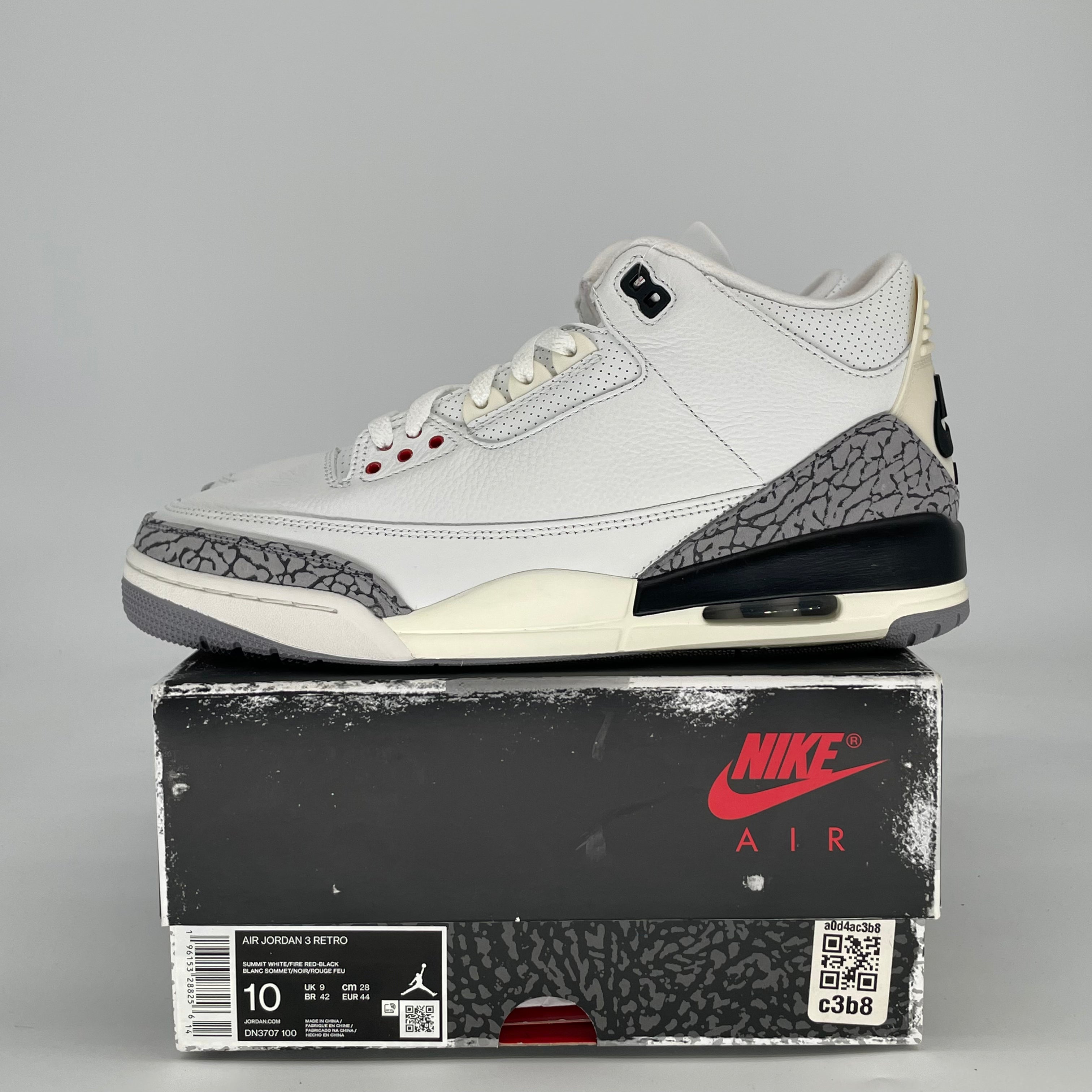 AIR JORDAN 3 WHITE CEMENT REIMAGINED DN3707-100 SIZE 10/11.5W