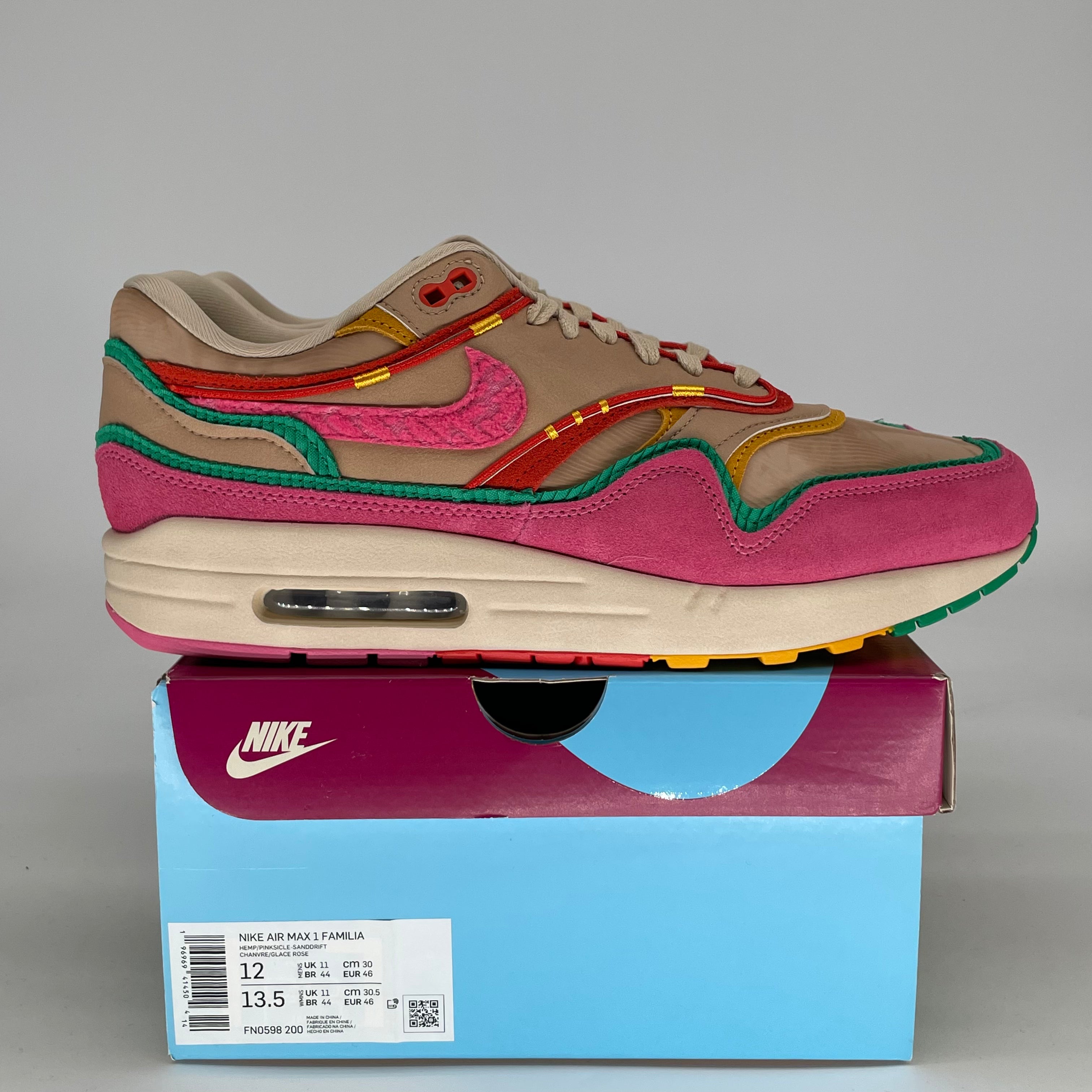 NIKE AIR MAX 1 FAMILIA FN0598-200 SIZE 12/13.5W