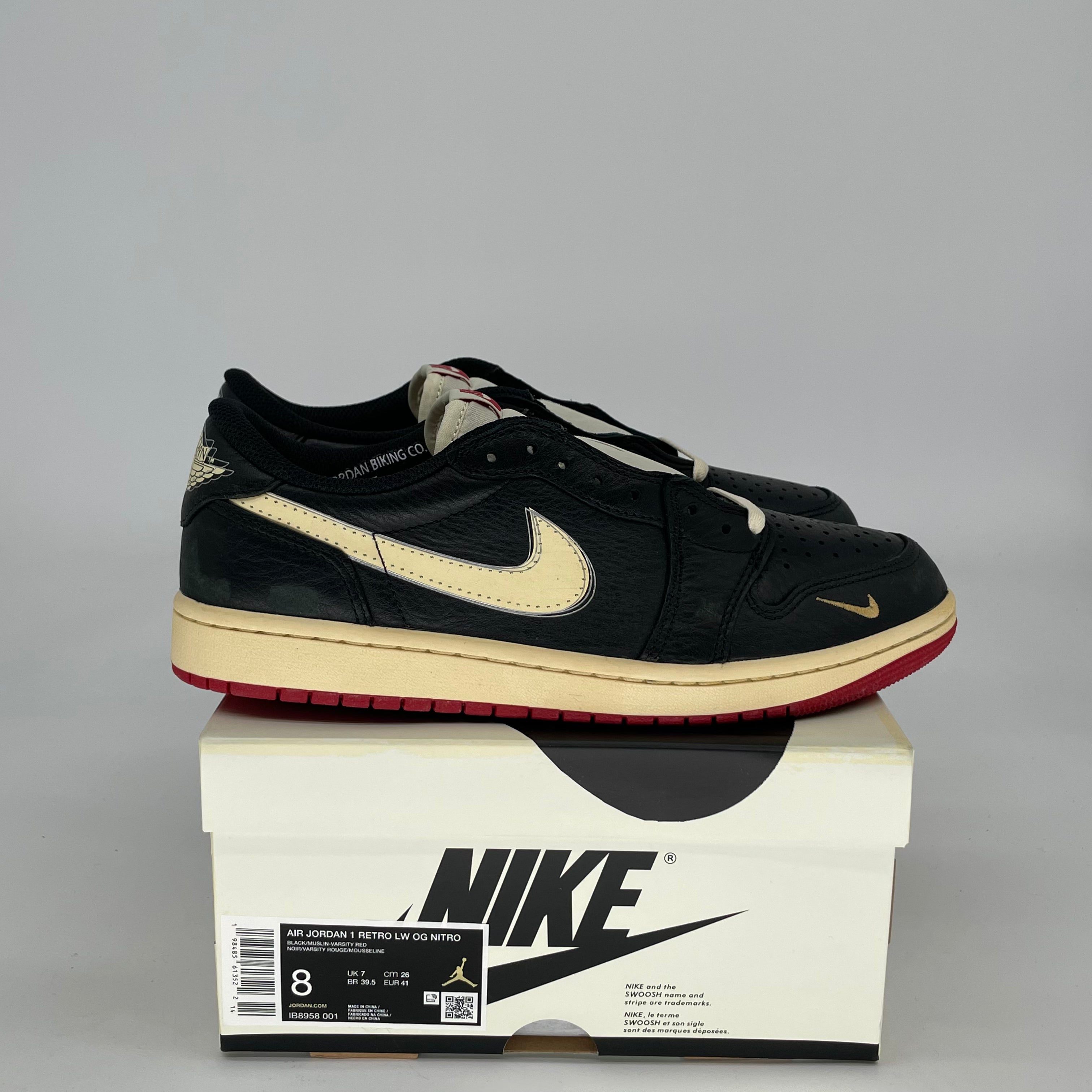 AIR JORDAN 1 LOW X NIGEL SYLVESTER BETTER WITH TIME IB8958-001 SIZE 8/9.5W