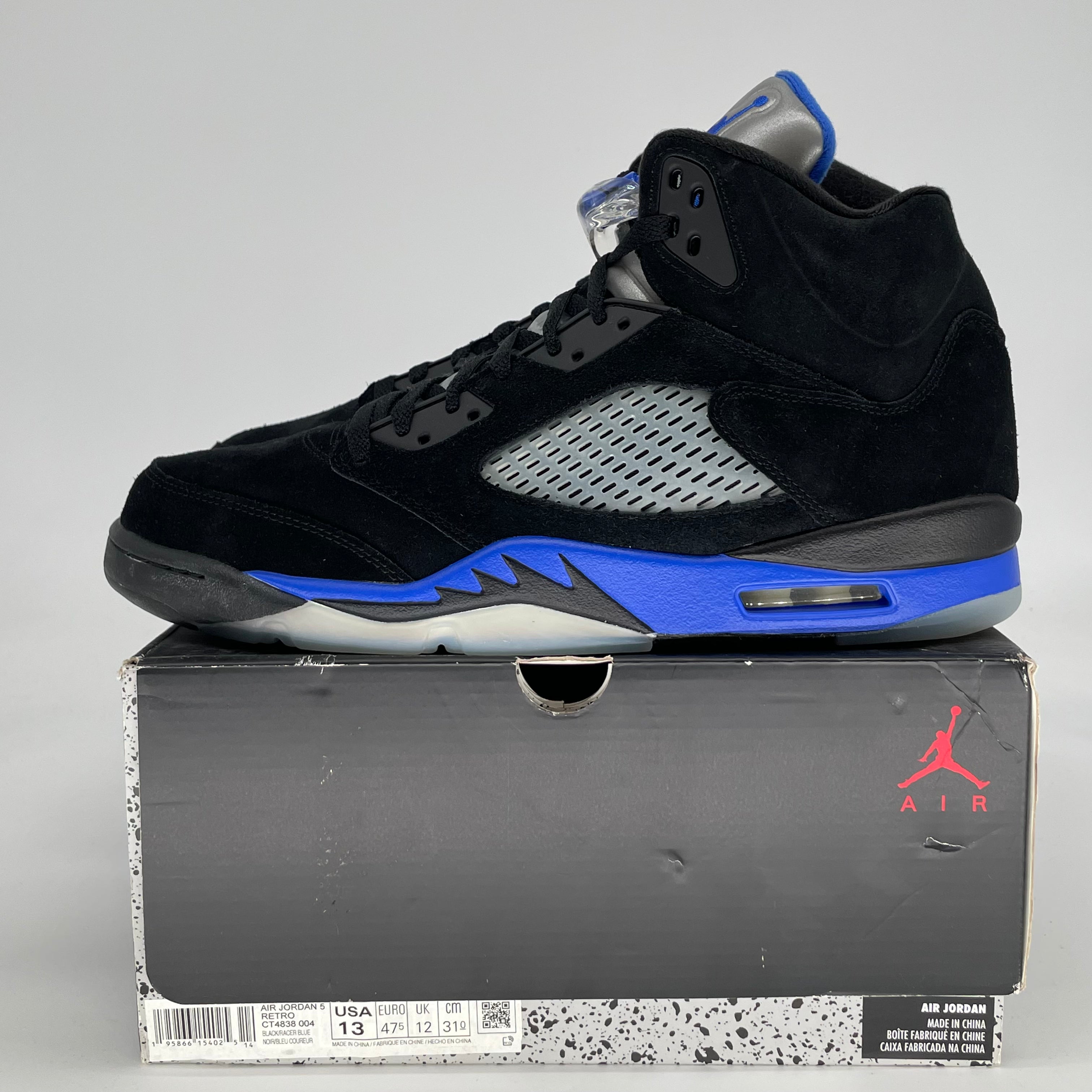 AIR JORDAN 5 RACER BLUE CT4838-004 SIZE 13/14.5W