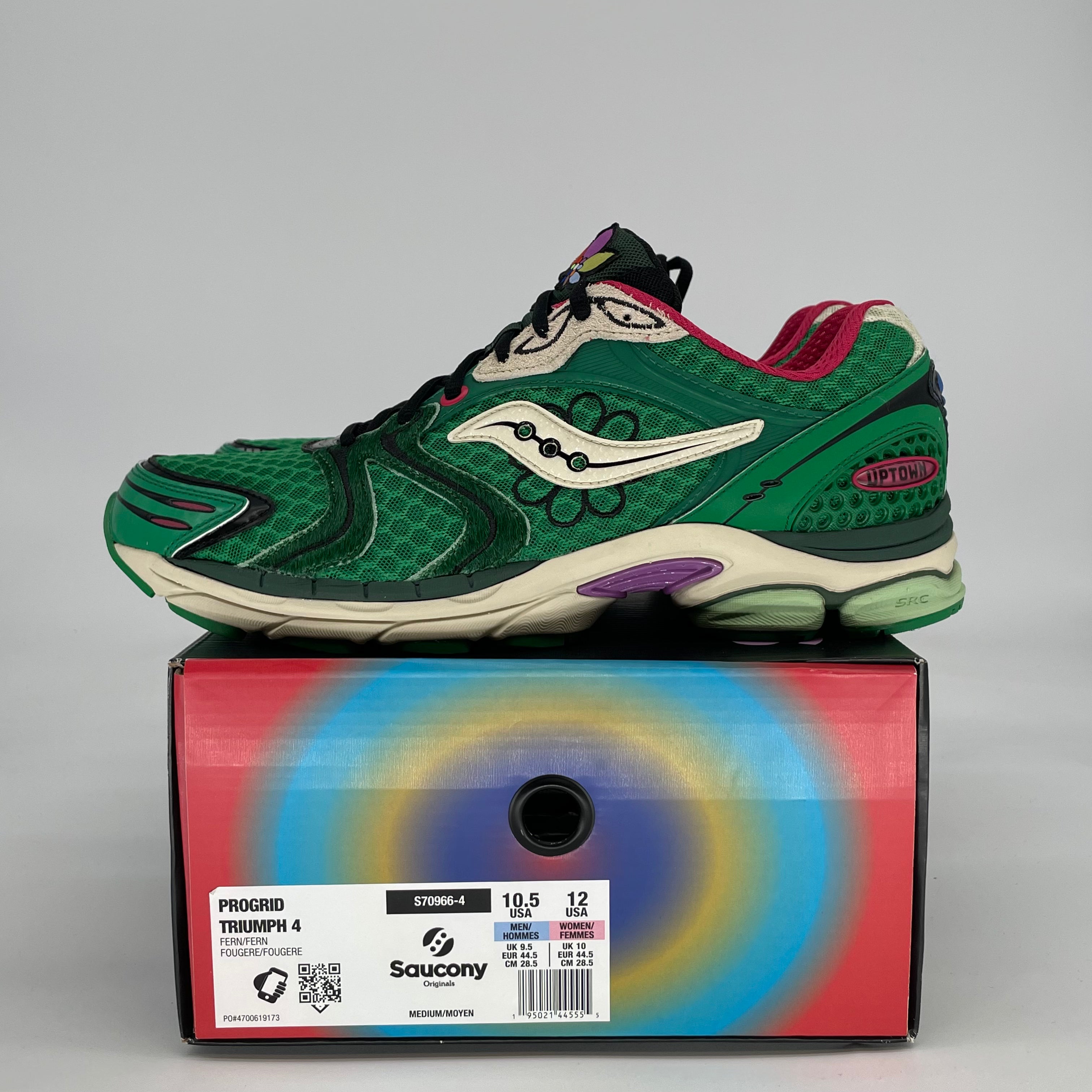 SAUCONY PROGRID TRIUMPH 4 JAE TIPS FLOWERS GROW UPTOWN SUGAR MAPLE S70966-4 SIZE 10.5/12W