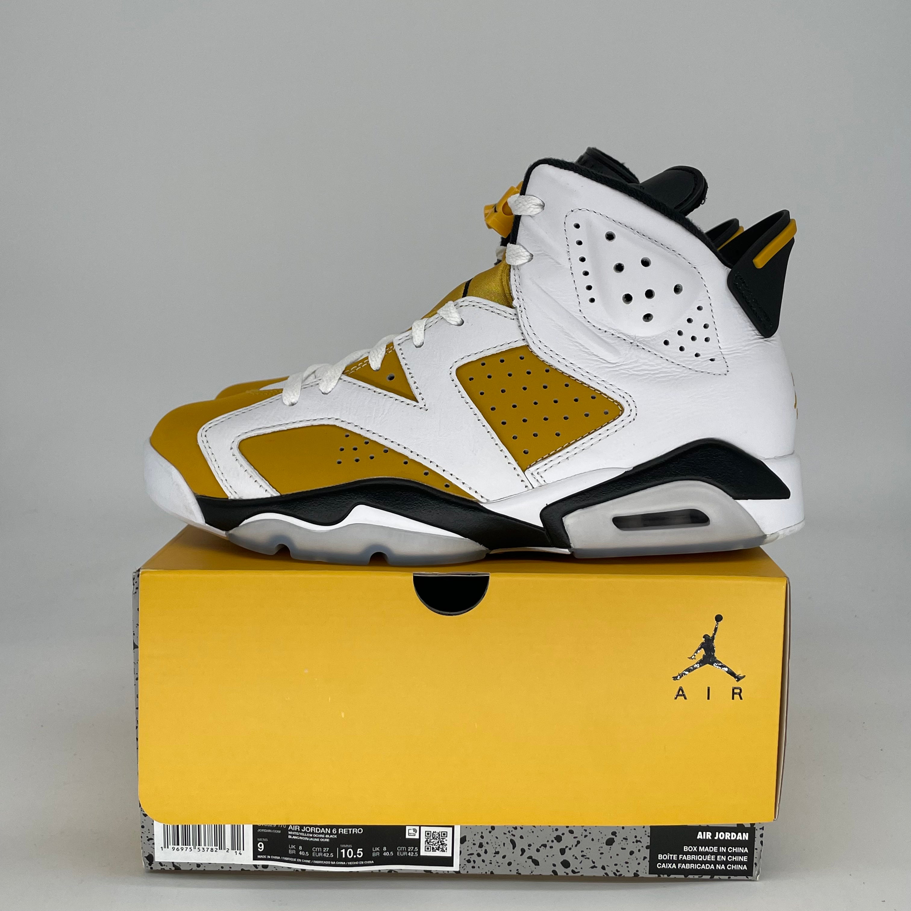 AIR JORDAN 6 YELLOW OCHRE CT8529-170 SIZE 9/10.5W