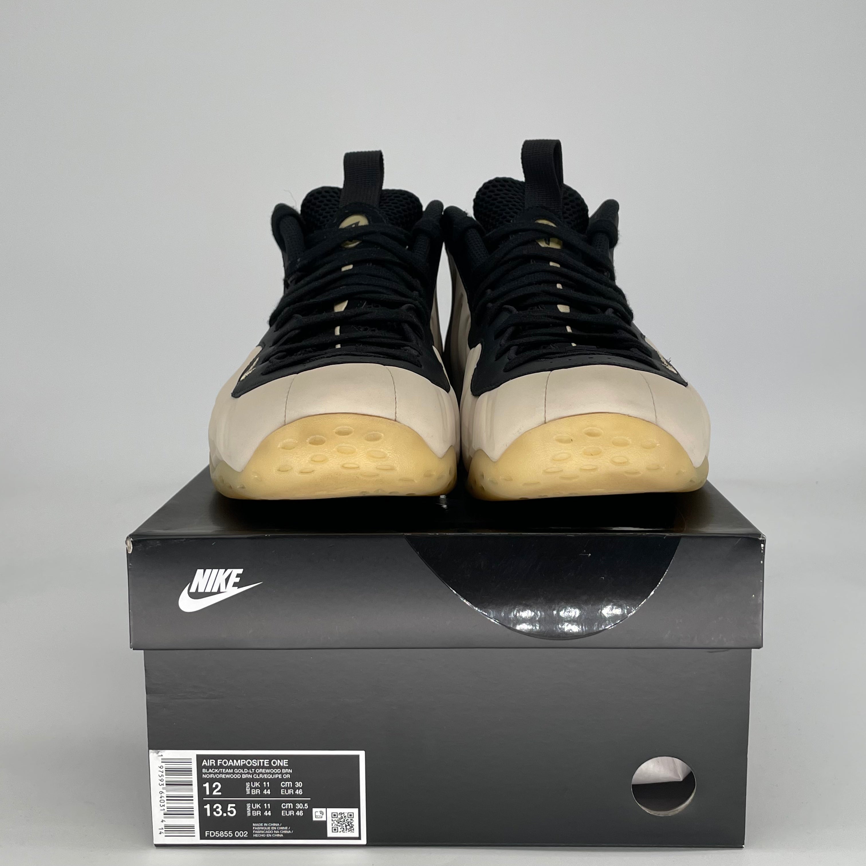 NIKE AIR FOAMPOSITE ONE LIGHT OREWOOD BROWN FD5855-002 SIZE 12/13.5W