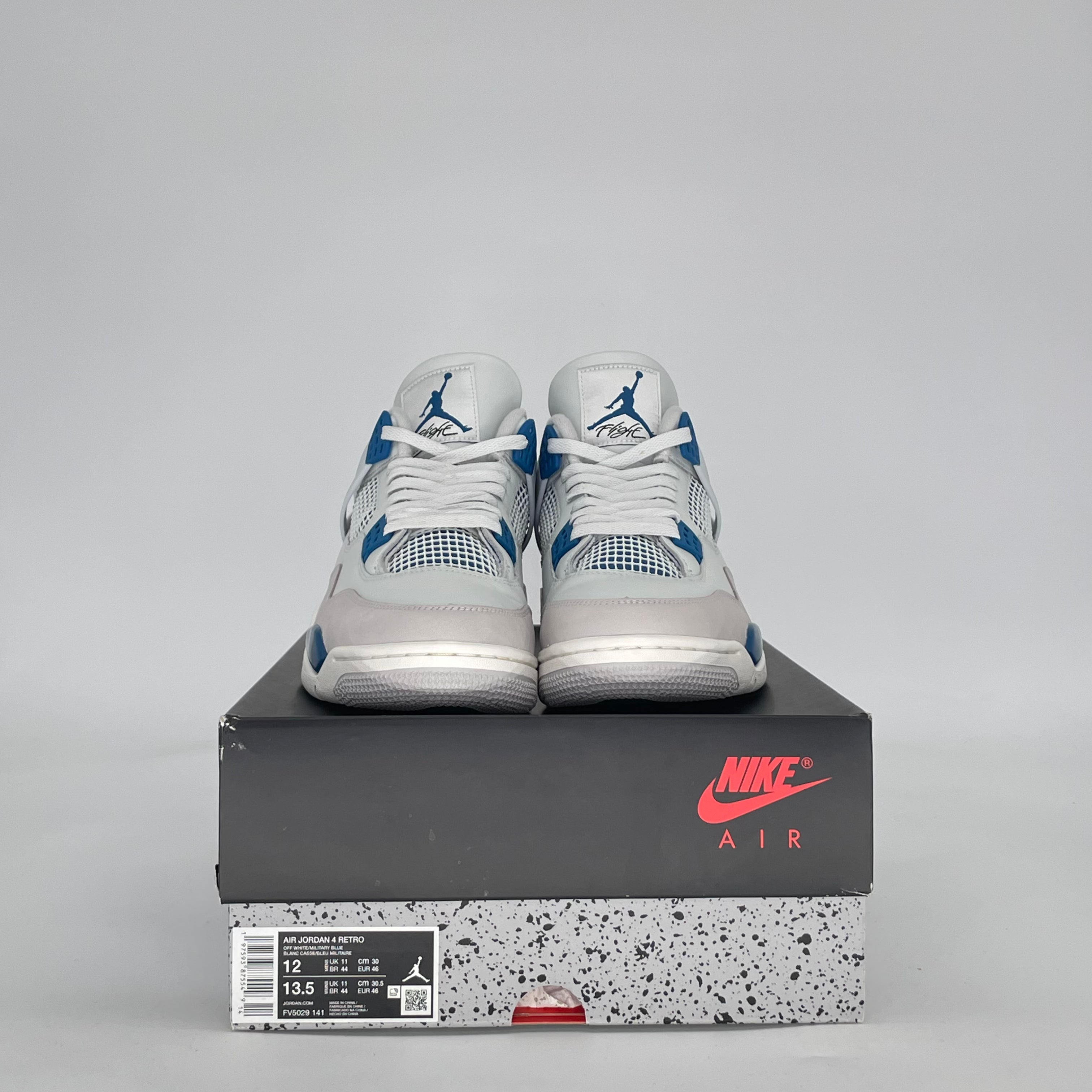 AIR JORDAN 4 MILITARY BLUE FV5029-141 SIZE 12/13.5W