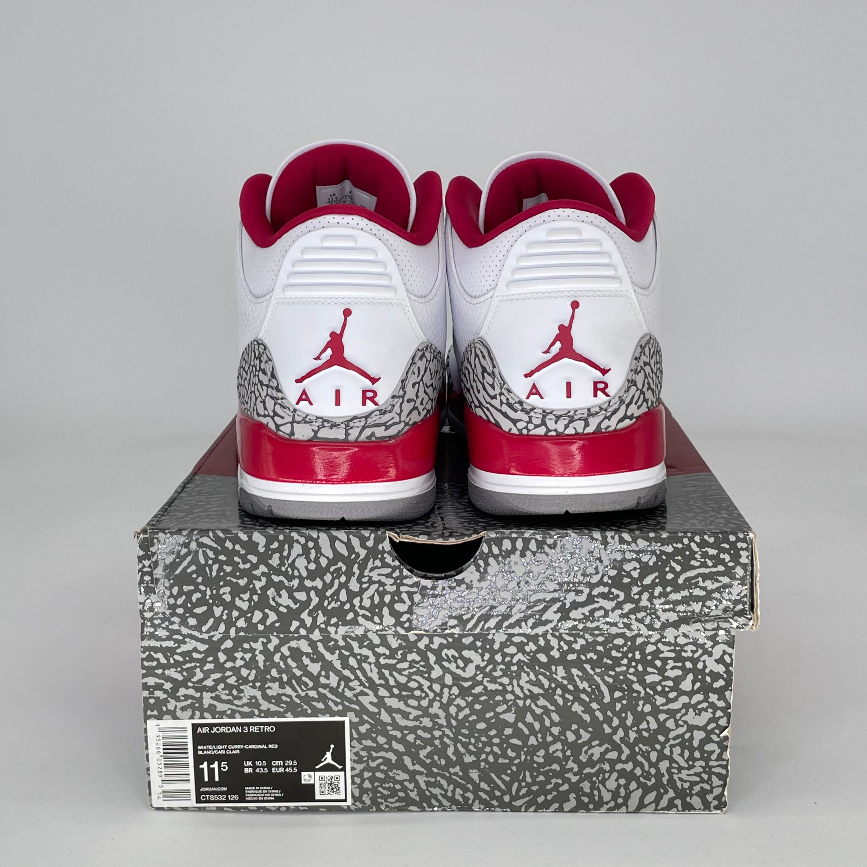 AIR JORDAN 3 CARDINAL RED CT8532-126 SIZE 11.5/13W