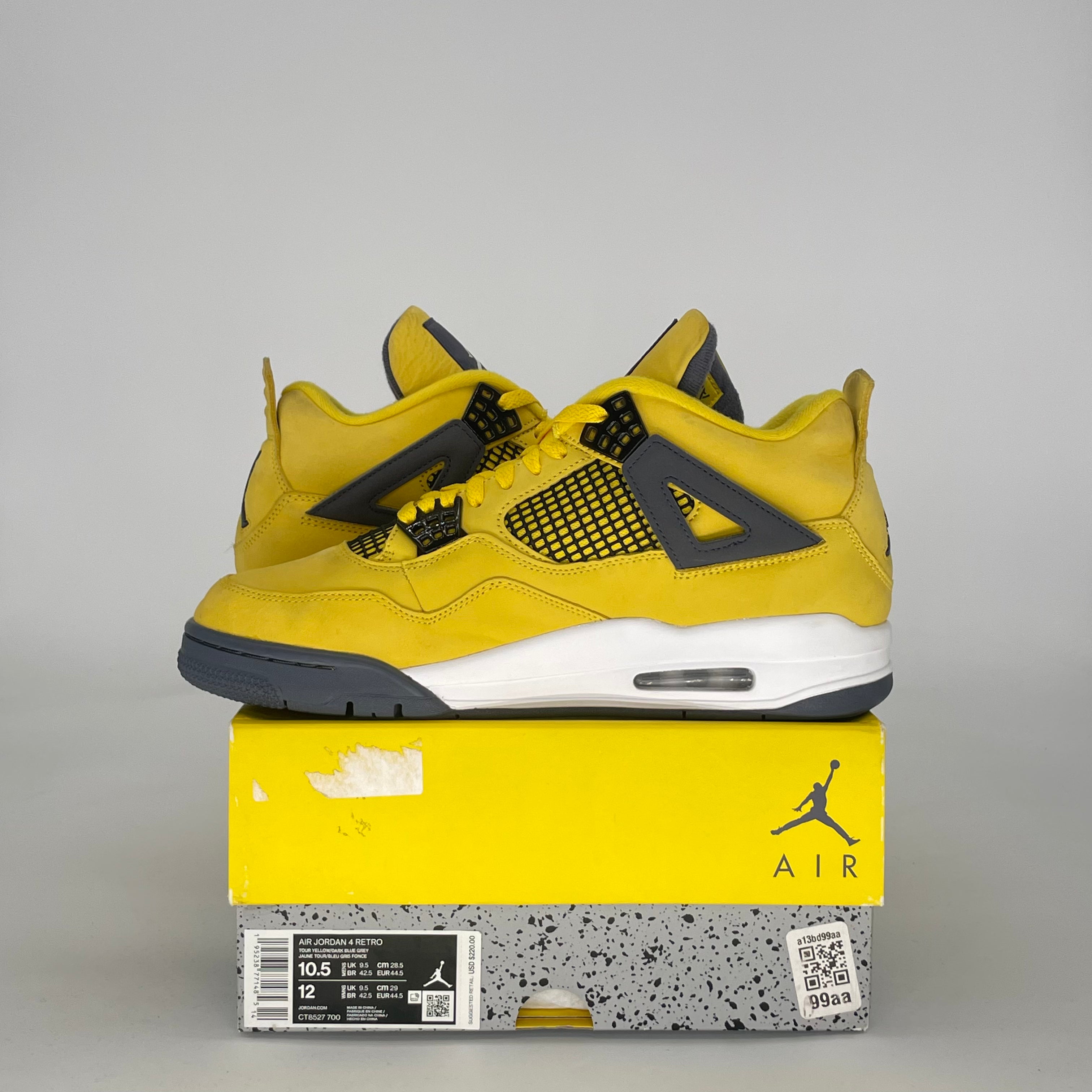 AIR JORDAN 4 LIGHTNING (2021) CT8527-700 SIZE 10.5/12W