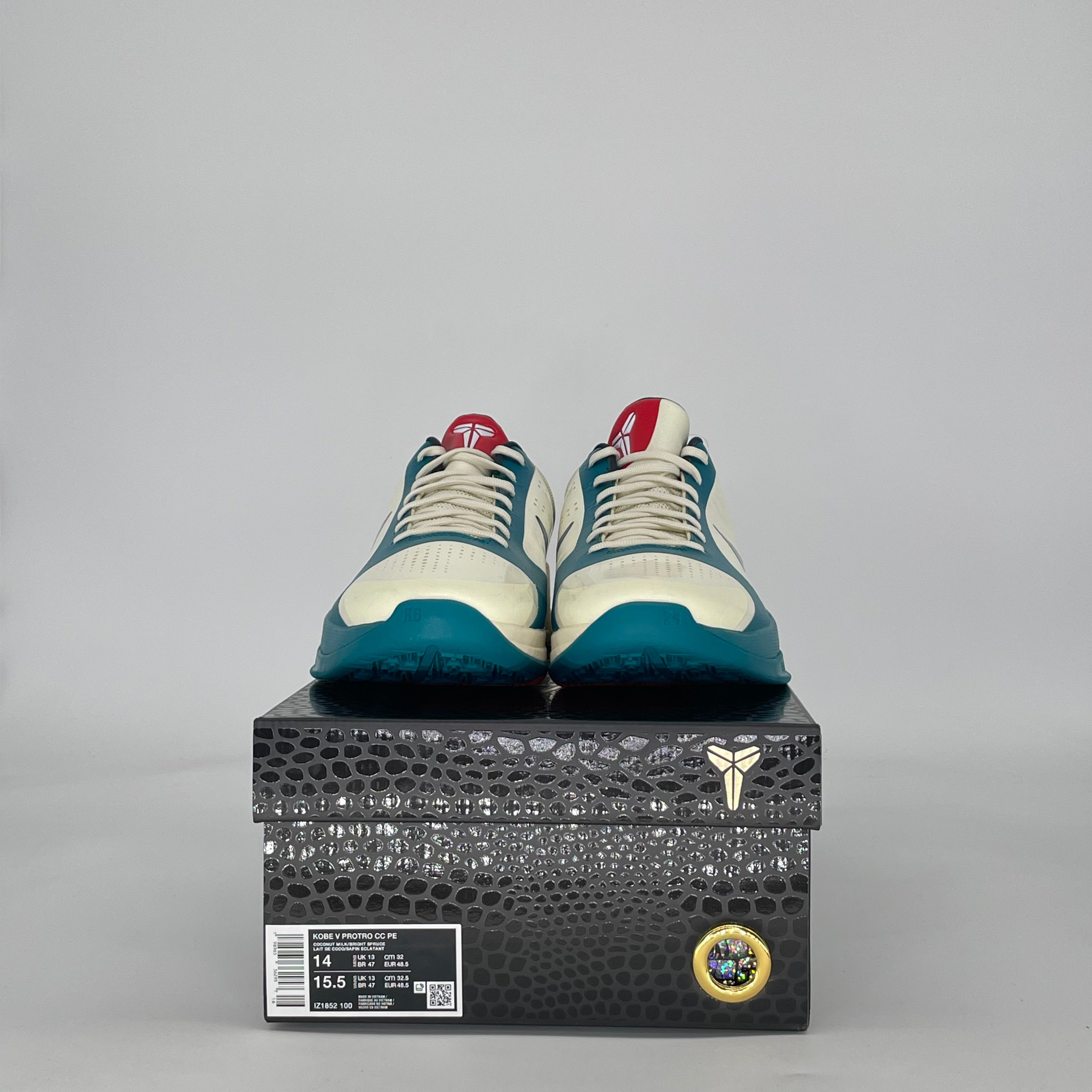 NIKE KOBE 5 PROTRO CAITLIN CLARK COCONUT MILK SPRUCE IZ1852-100 SIZE 14/15.5W