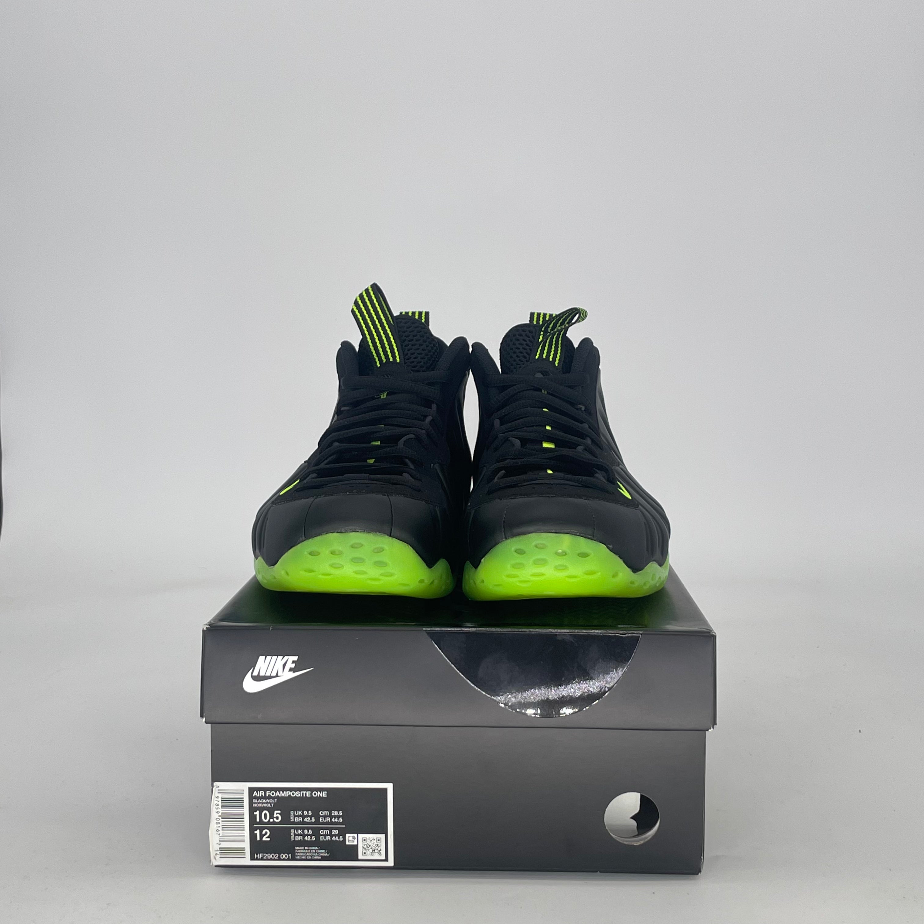 NIKE AIR FOAMPOSITE ONE BLACK VOLT HF2902-001  SIZE 10.5/12W