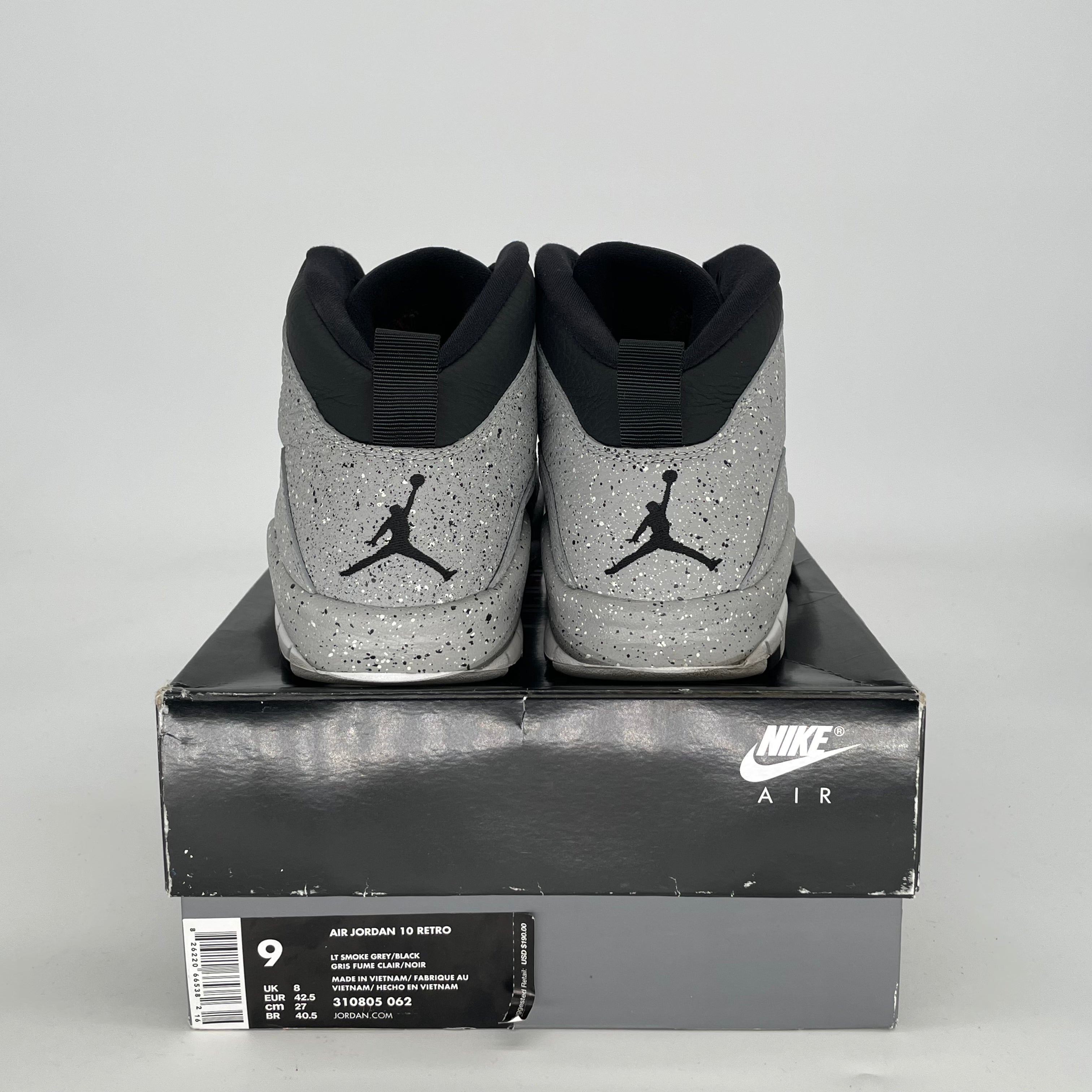 AIR JORDAN 10 LIGHT SMOKE GREY 310805-062 SIZE 9/10.5W