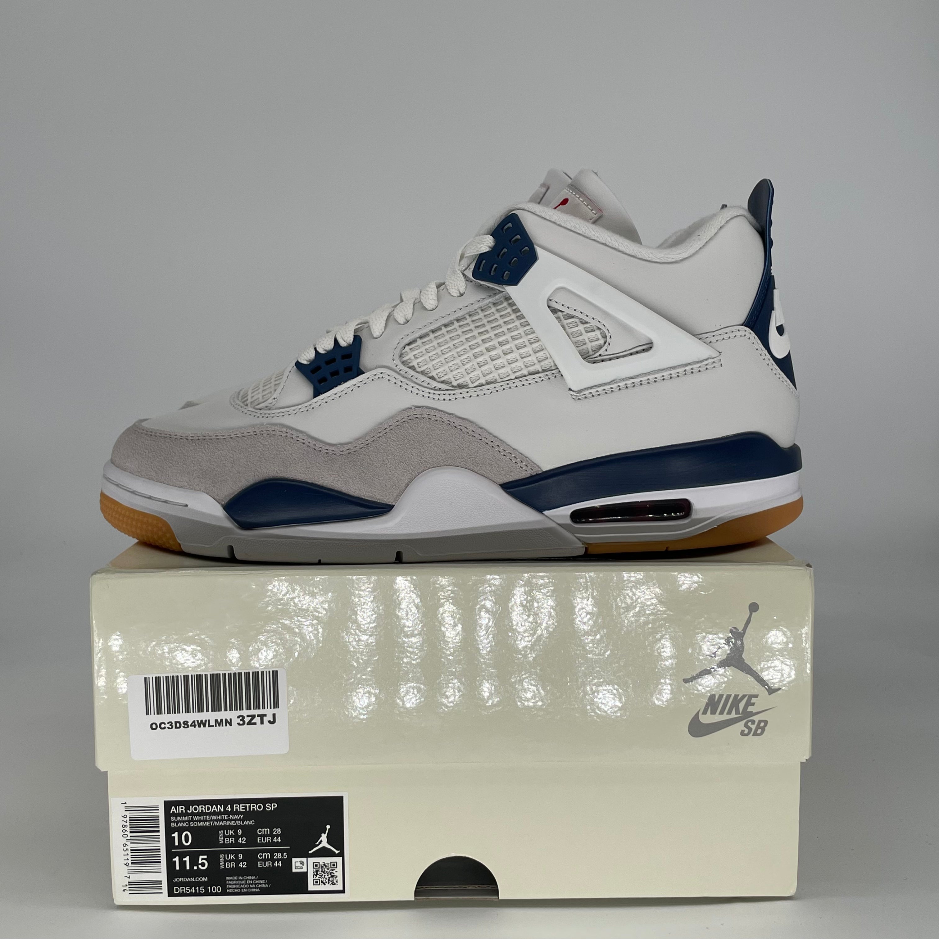 AIR JORDAN 4 NAVY SB DR5415-100 SIZE 10/11.5W