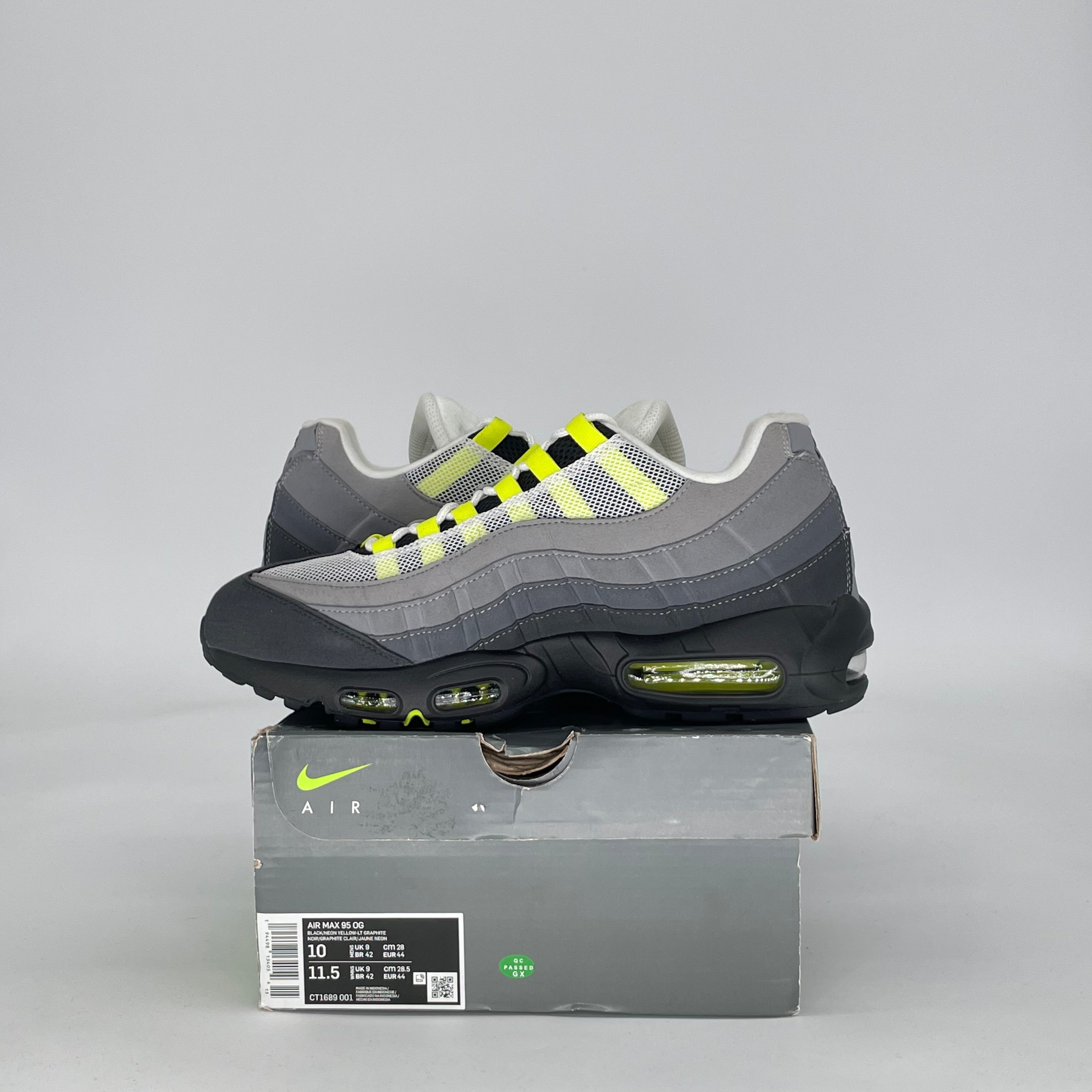 NIKE AIR MAX 95 OG NEON (2020) CT1689-001 SIZE 10/11.5W