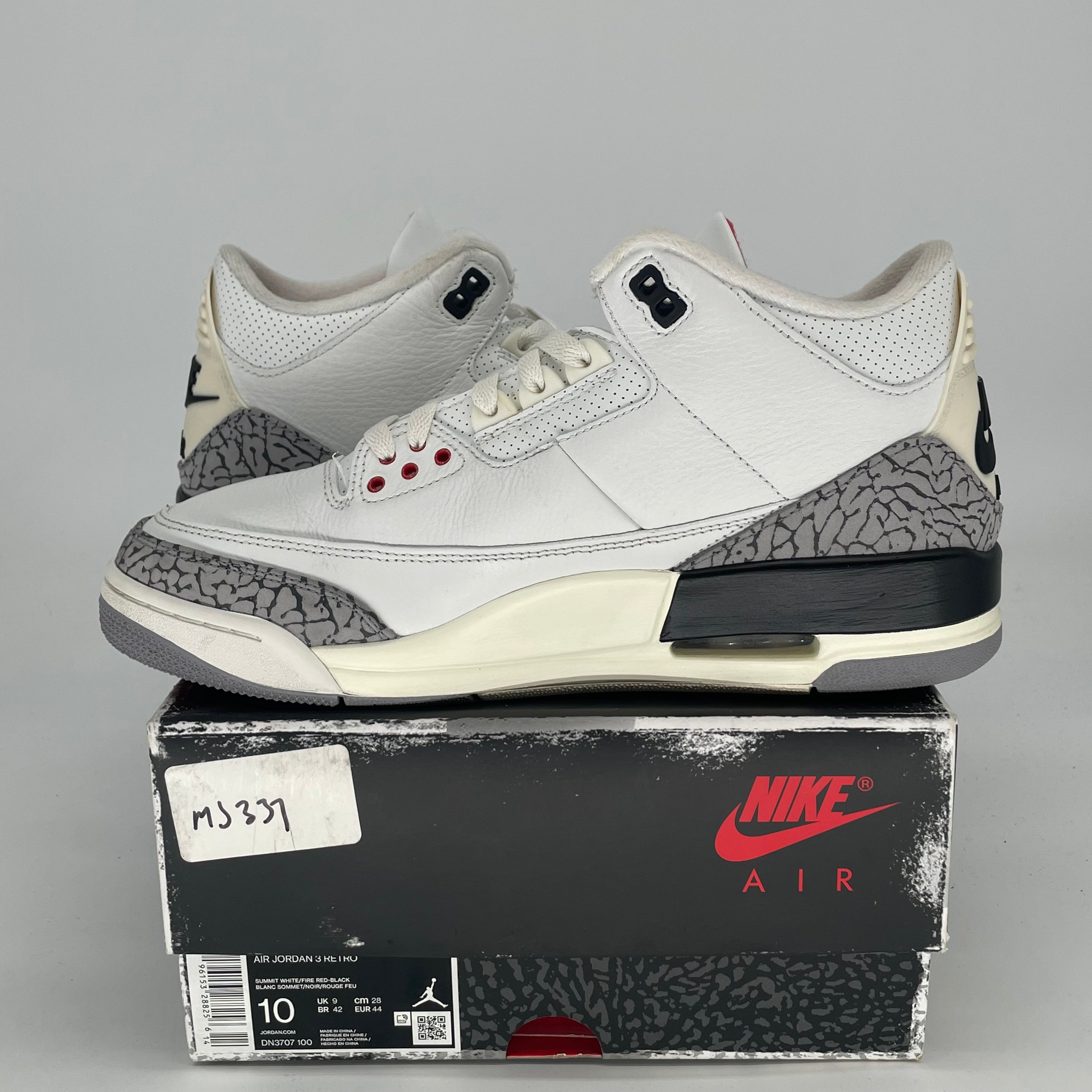 AIR JORDAN 3 WHITE CEMENT REIMAGINED DN3707-100 SIZE 10/11.5W