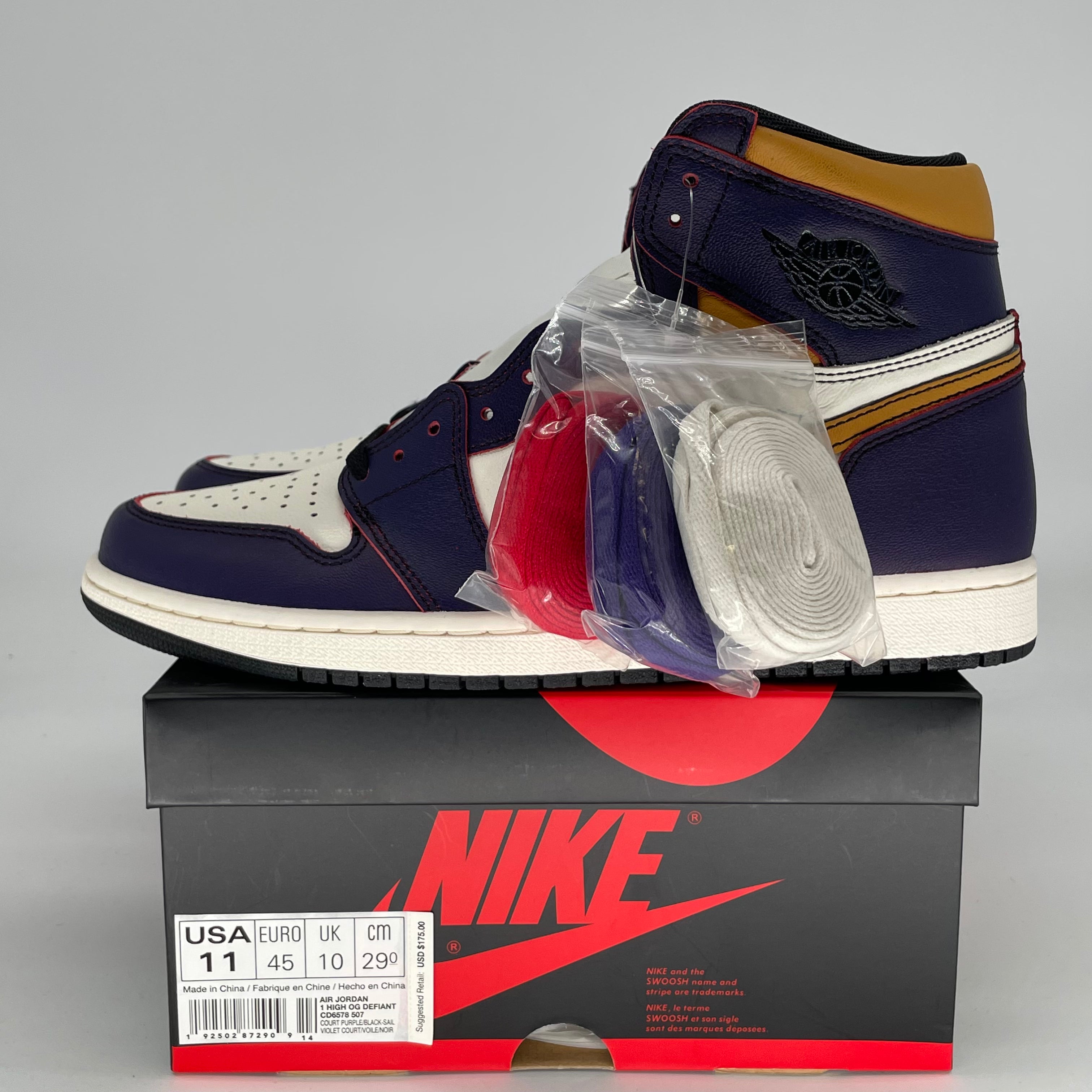 AIR JORDAN 1 DEFIANT SB LA TO CHICAGO CD6578-507 SIZE 11/12.5W