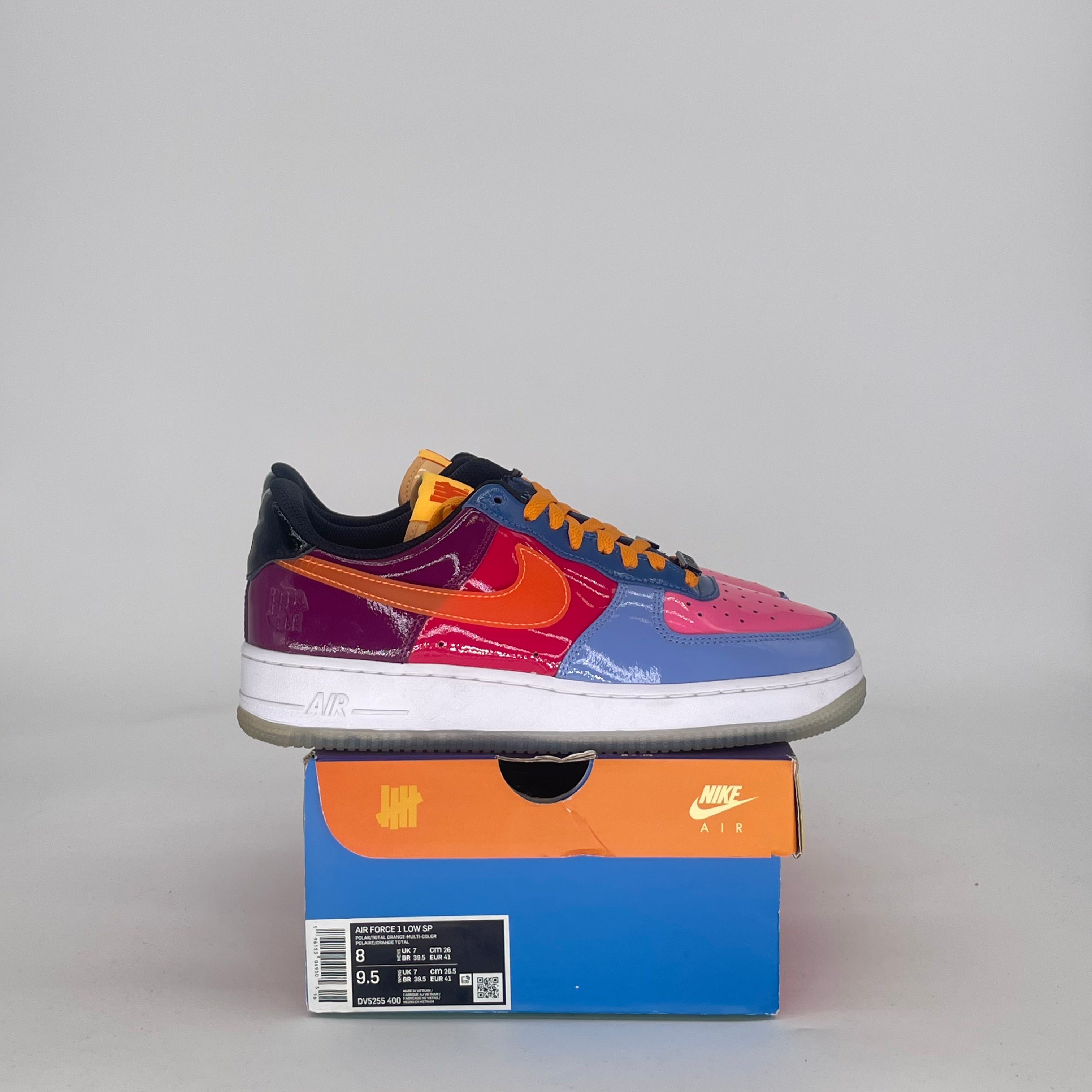 NIKE AIR FORCE 1 LOW UNDEFEATED MULTI-PATENT TOTAL ORANGE DV5255-400 SIZE 8/9.5W