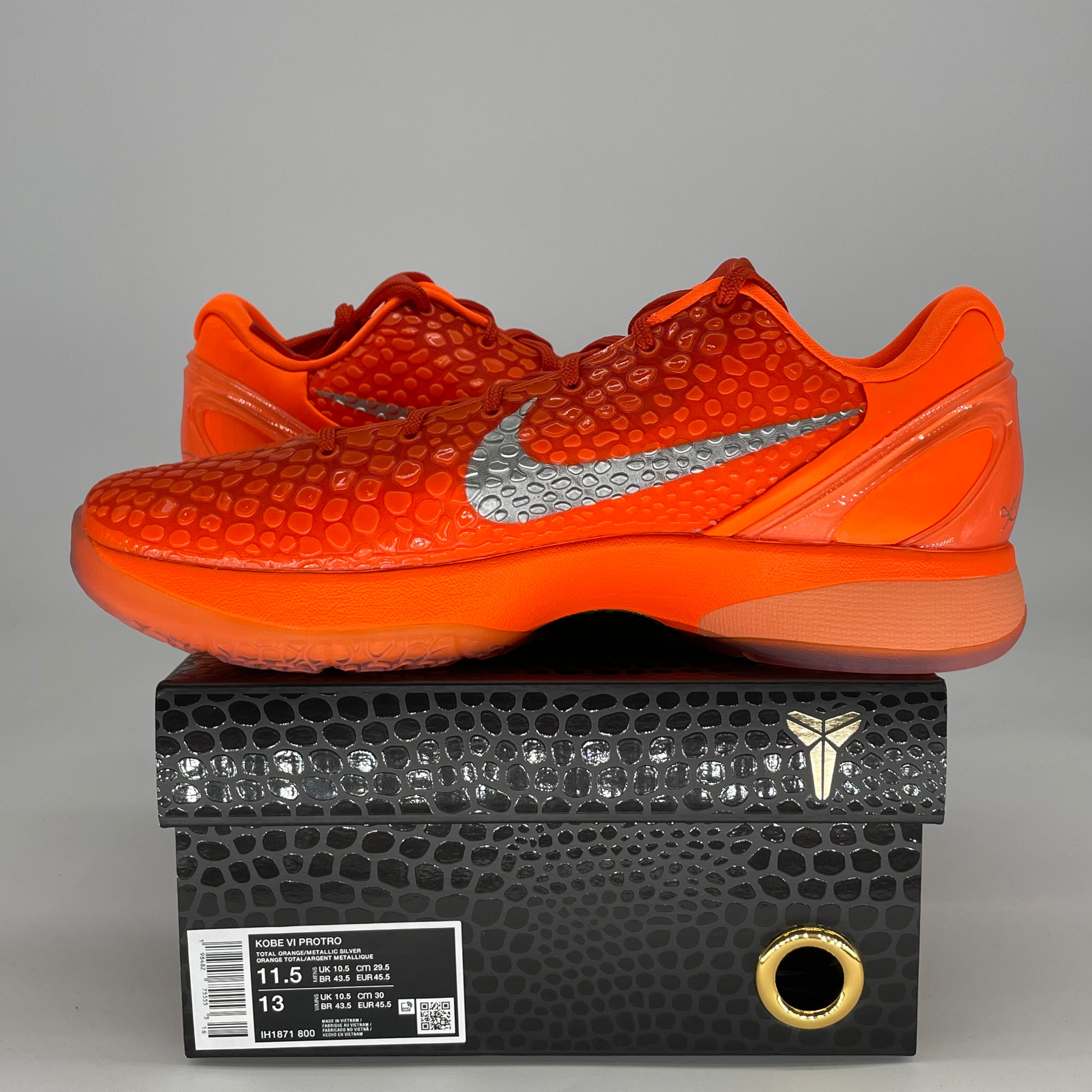 NIKE KOBE 6 PROTRO TOTAL ORANGE IH1871-800 SIZE 11.5/13W