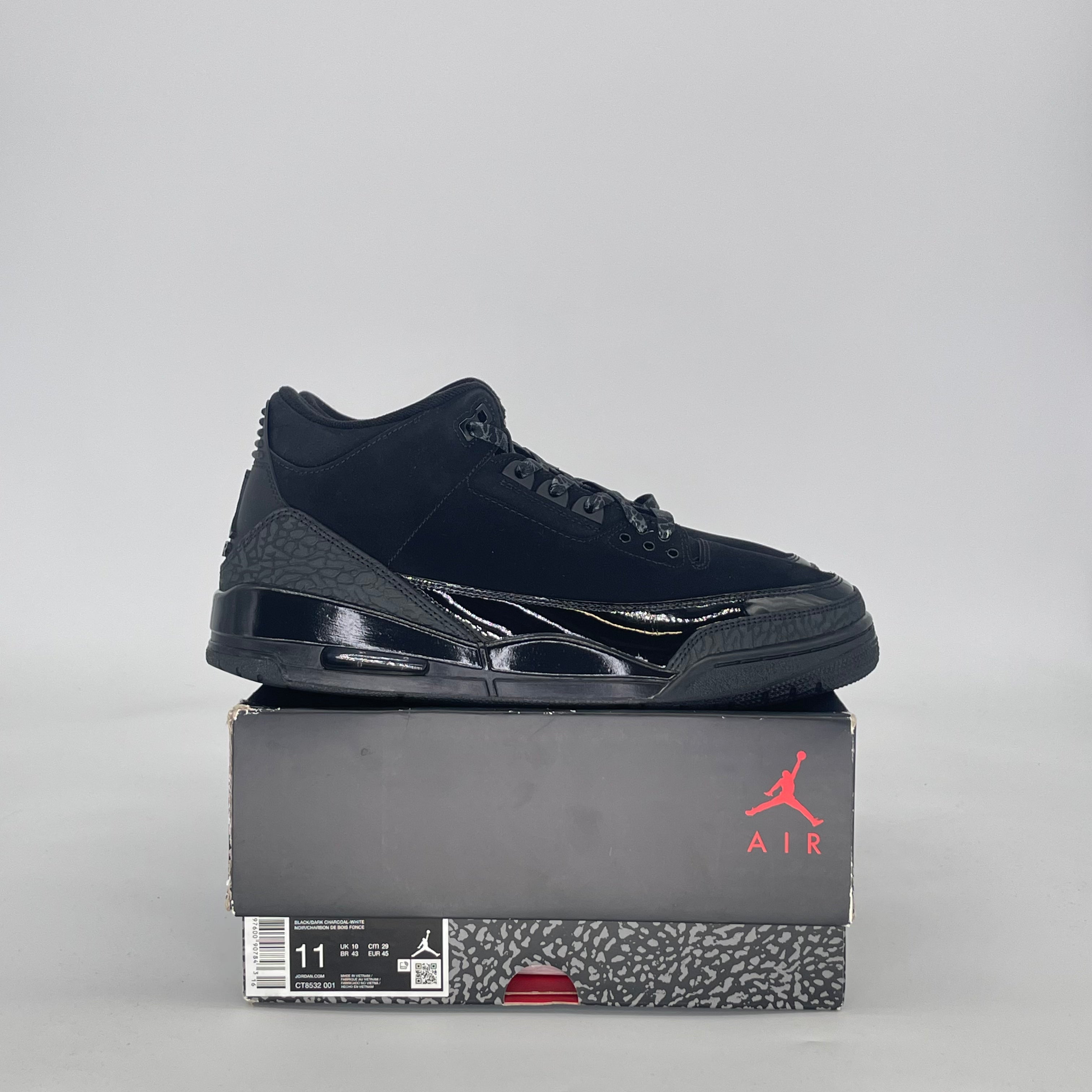 AIR JORDAN 3 BLACK CAT CT8532-001 SIZE 11/12.5W