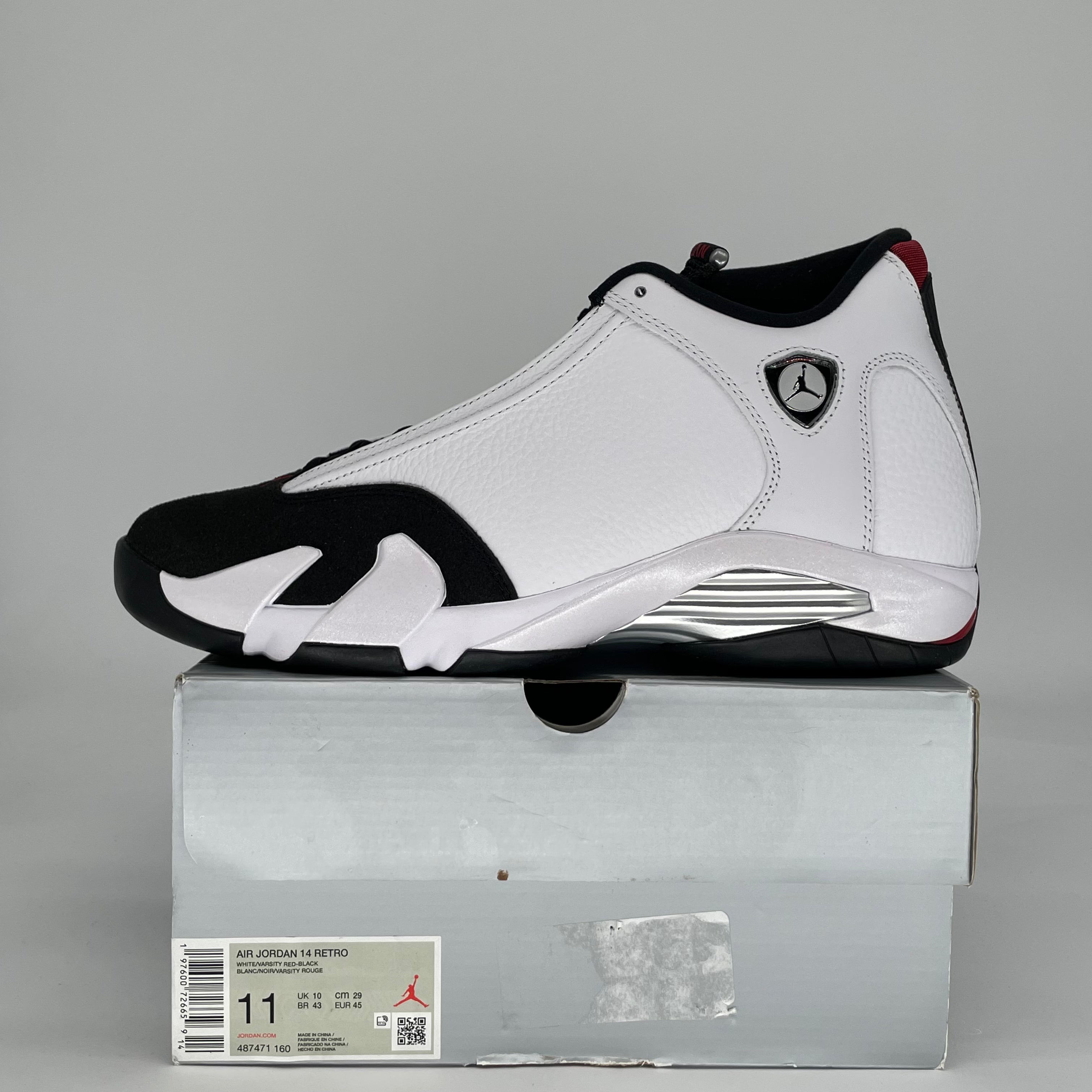 AIR JORDAN 14 BLACK TOE 487471-160 SIZE 11/12.5W