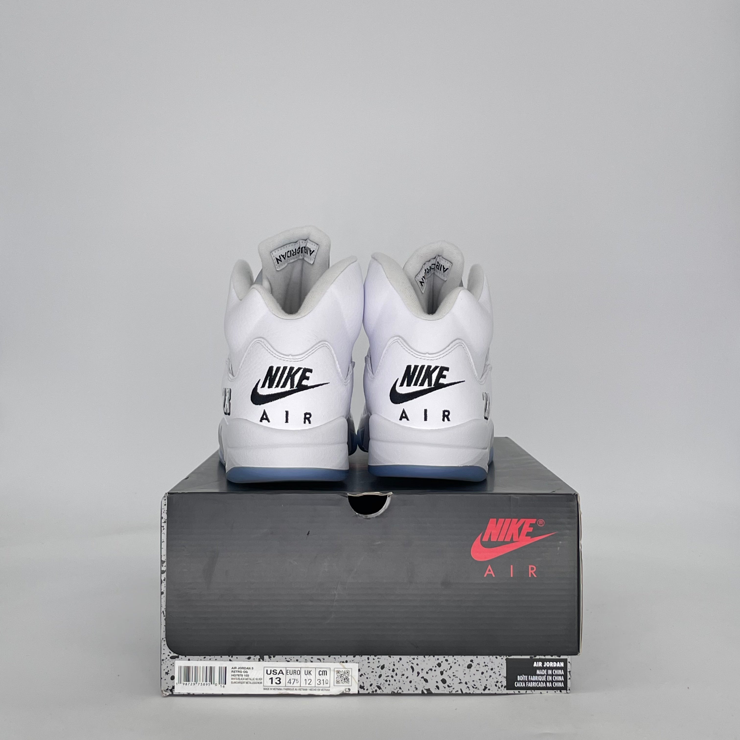 AIR JORDAN 5 WHITE METALLIC HQ7978-103 SIZE 13/14.5W