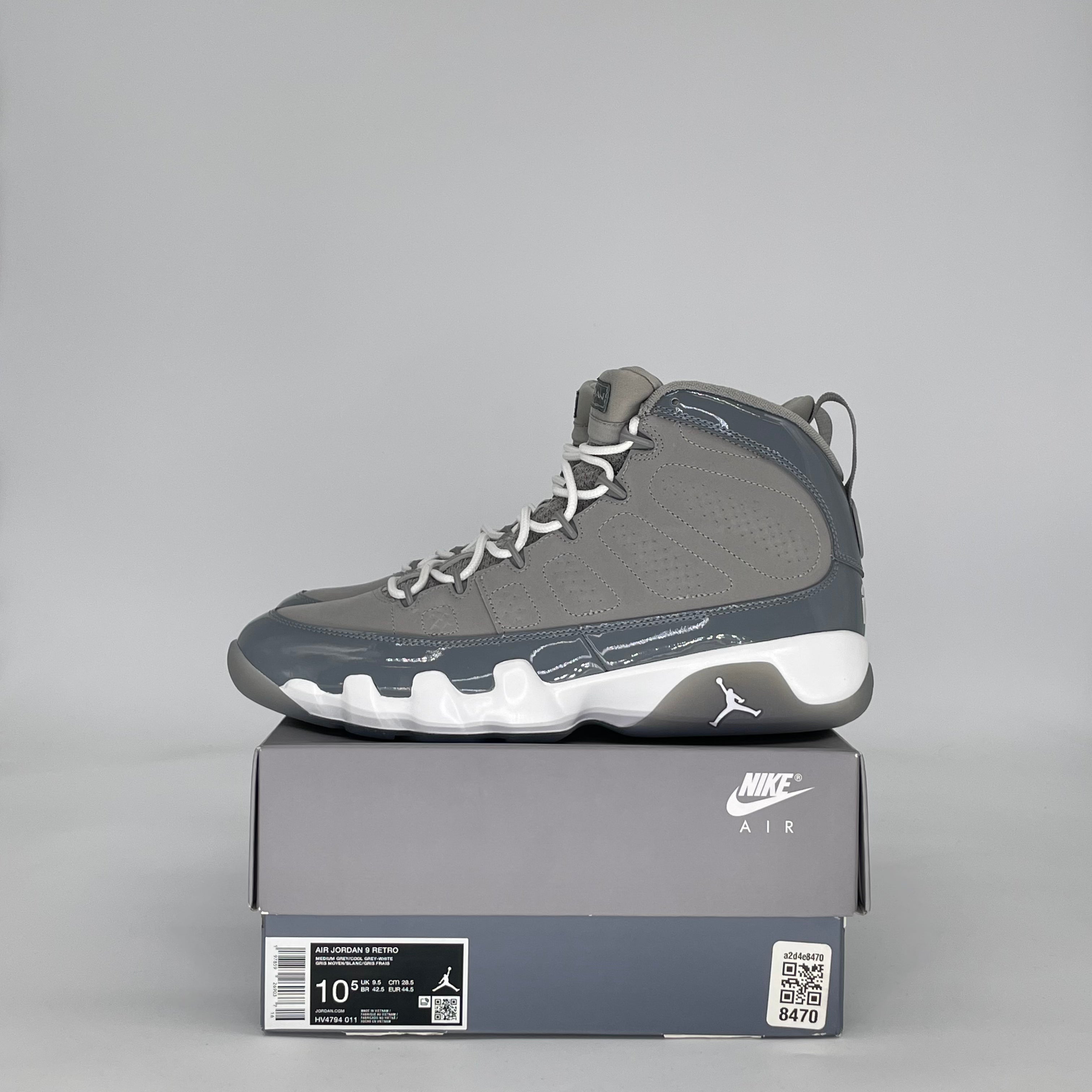 AIR JORDAN 9 COOL GREY HV4794-011 SIZE 10.5/12W