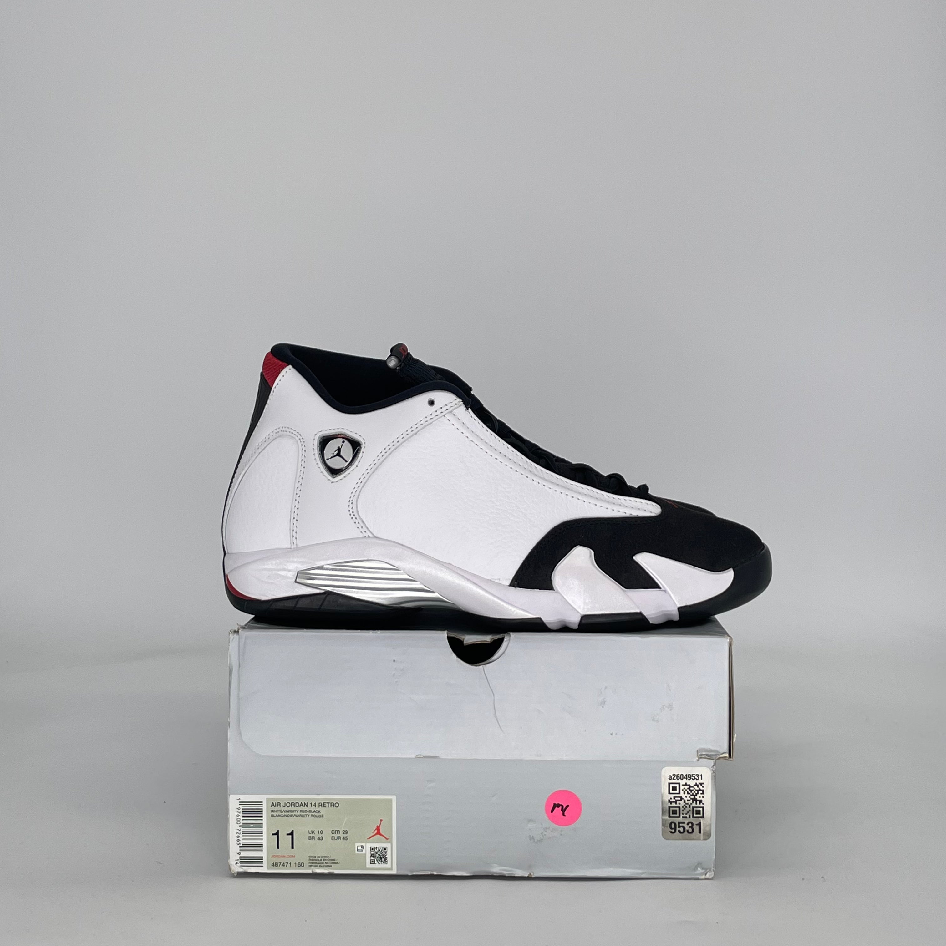 AIR JORDAN 14 BLACK TOE 487471-160 SIZE 11/12.5W