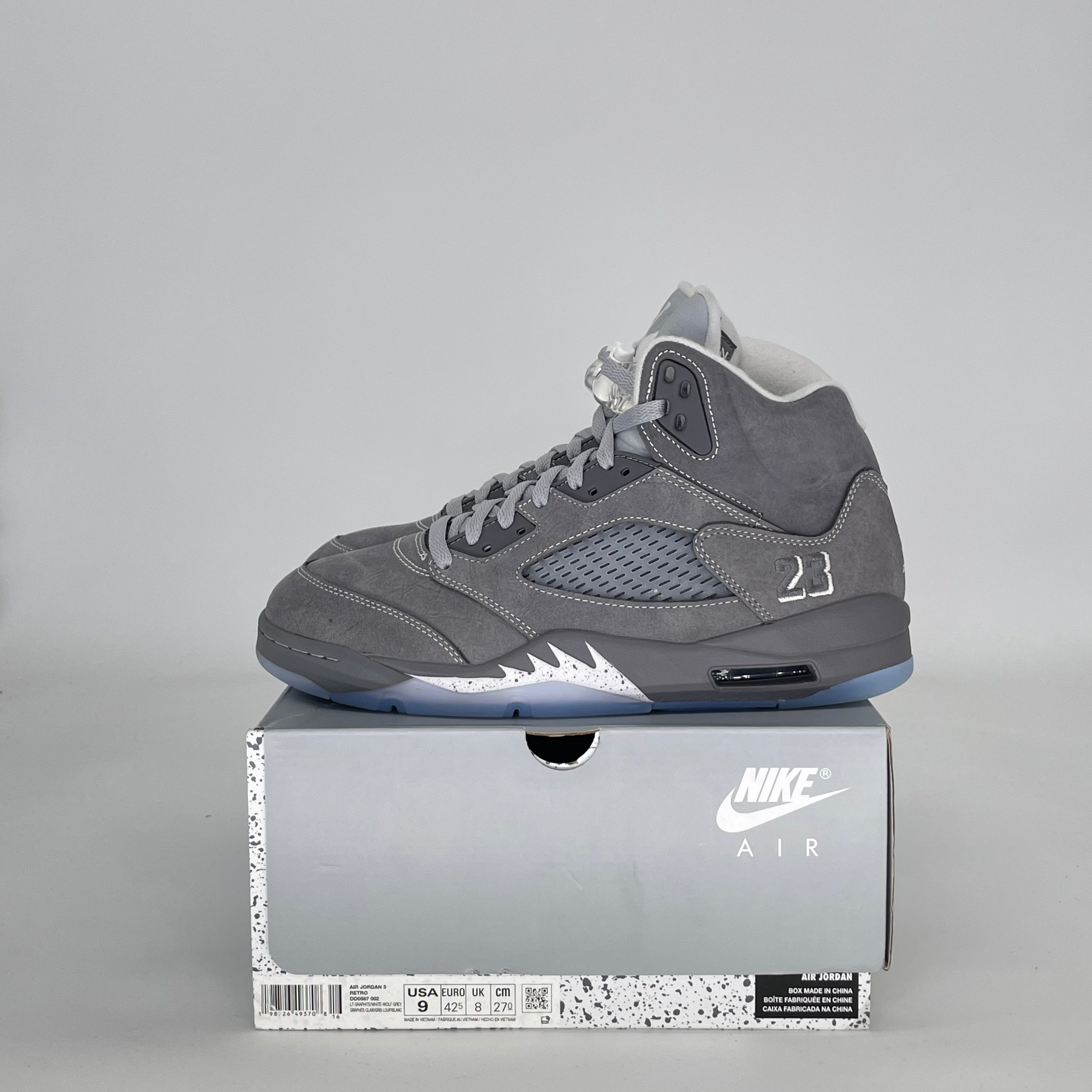 AIR JORDAN 5 WOLF GREY DD0587-002 SIZE 9/10.5W