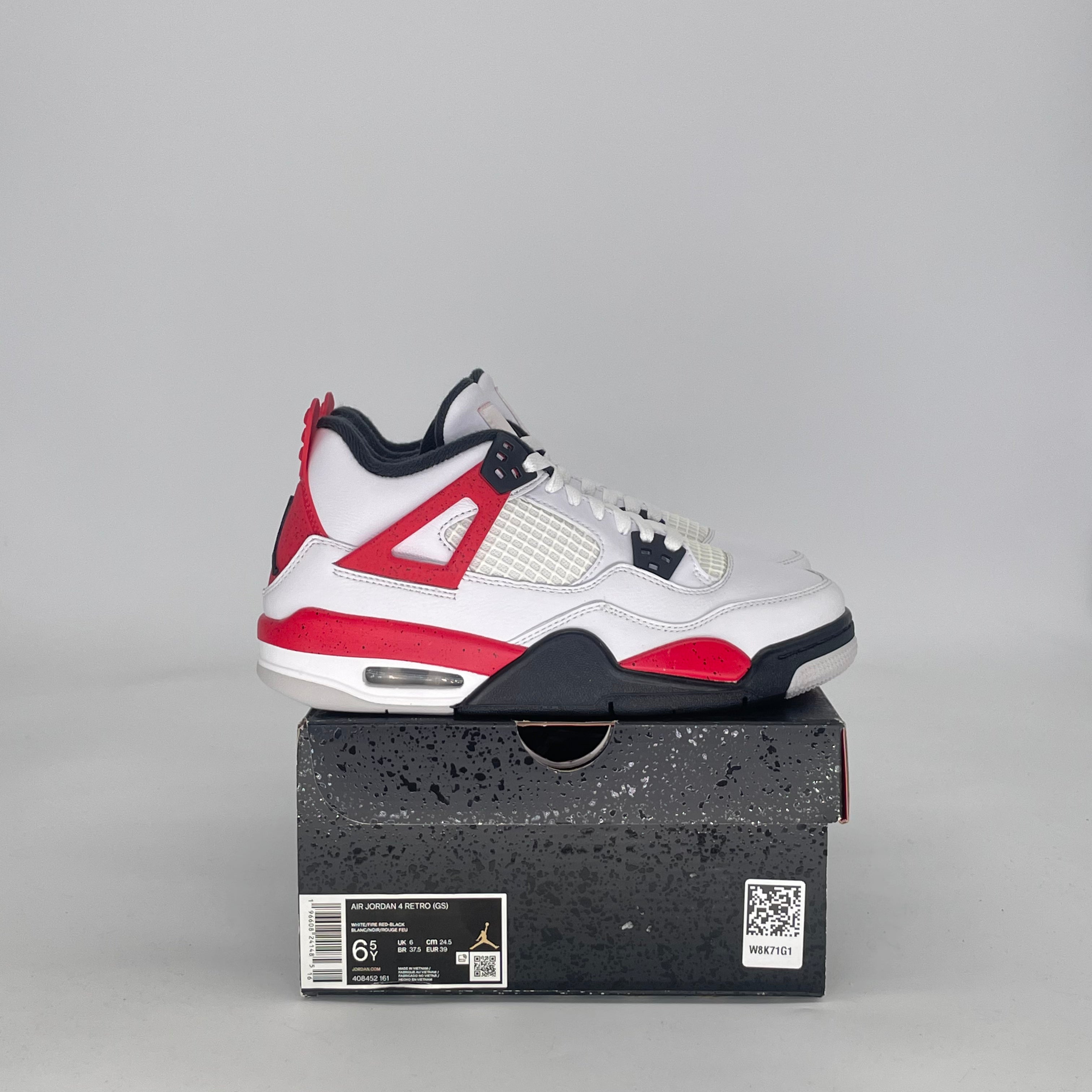 AIR JORDAN 4 RED CEMENT 408452-161 SIZE 6.5/8W GS