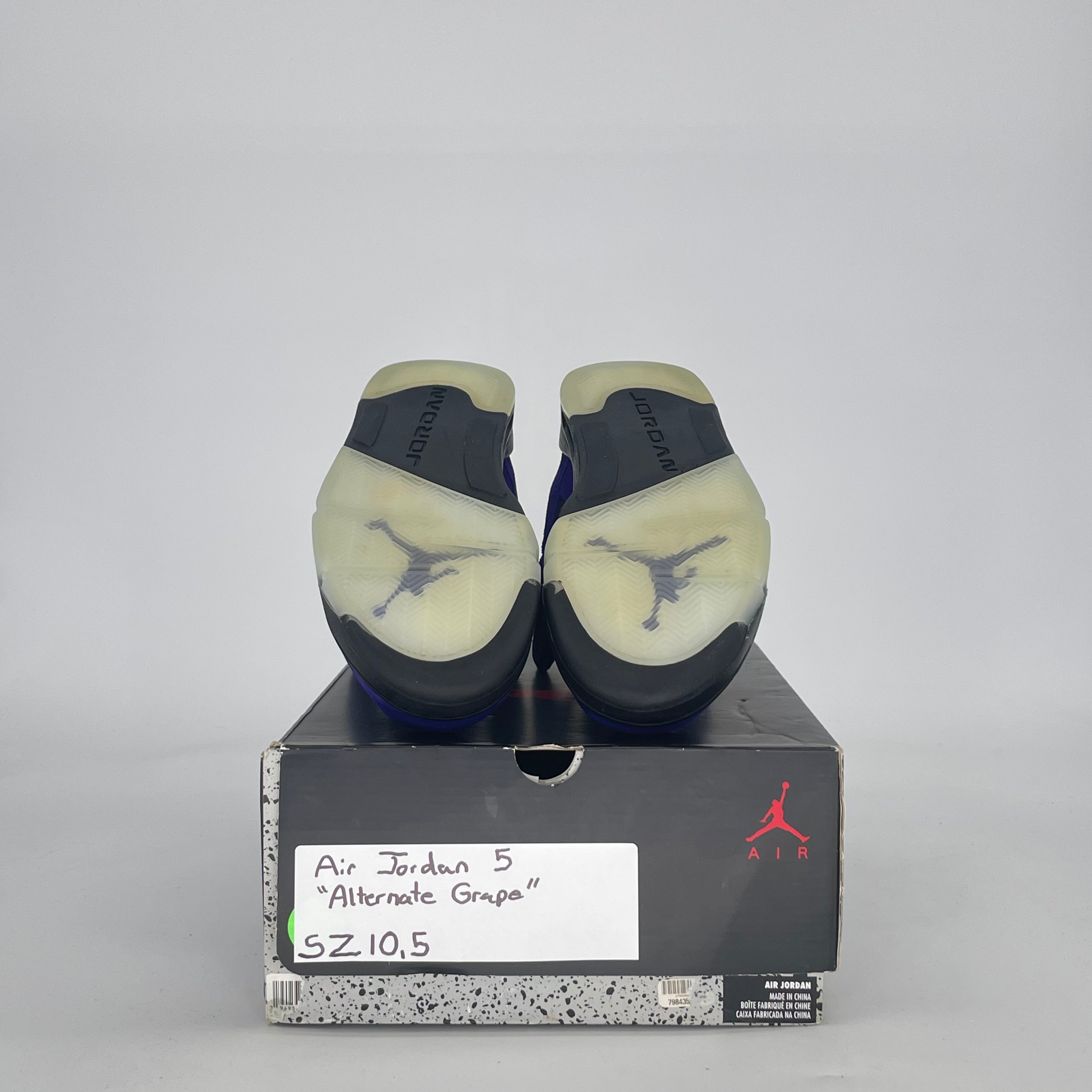 AIR JORDAN 5 ALTERNATE GRAPE 136027-500 SIZE 10.5/12W