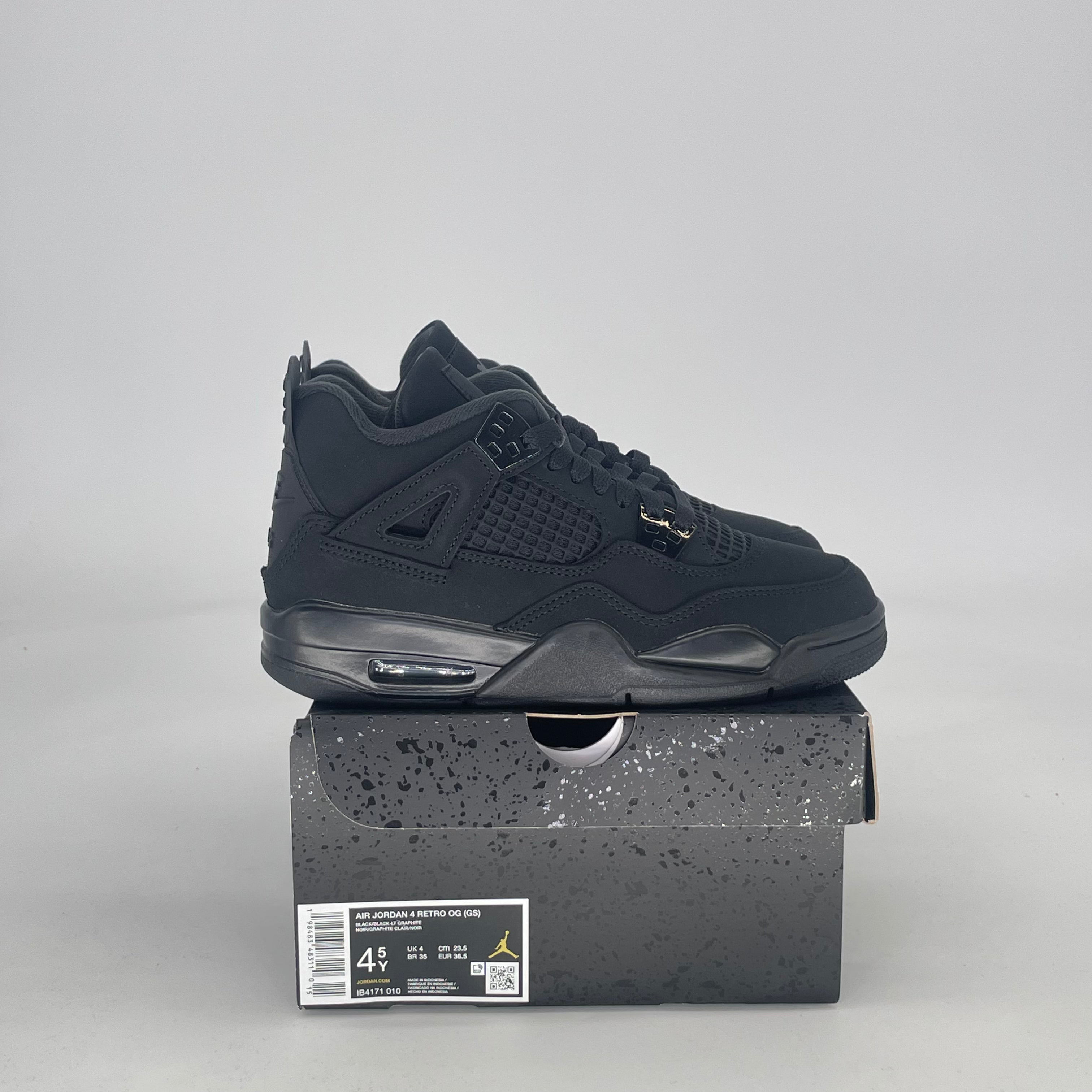 AIR JORDAN 4 BLACK CAT IB4171-010 SIZE 4.5/6W GS