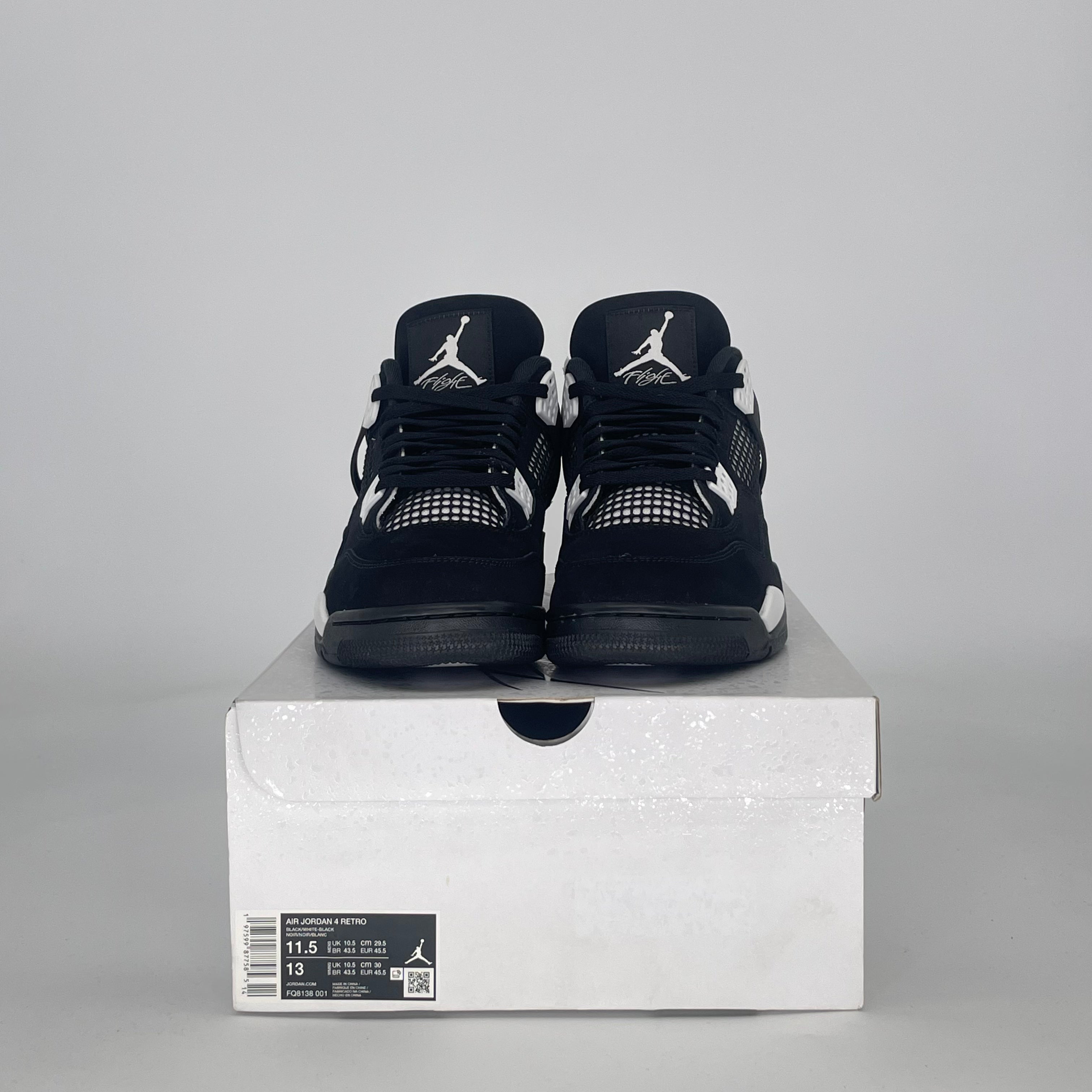 AIR JORDAN 4 WHITE THUNDER FQ8138-001 SIZE 11.5/13W