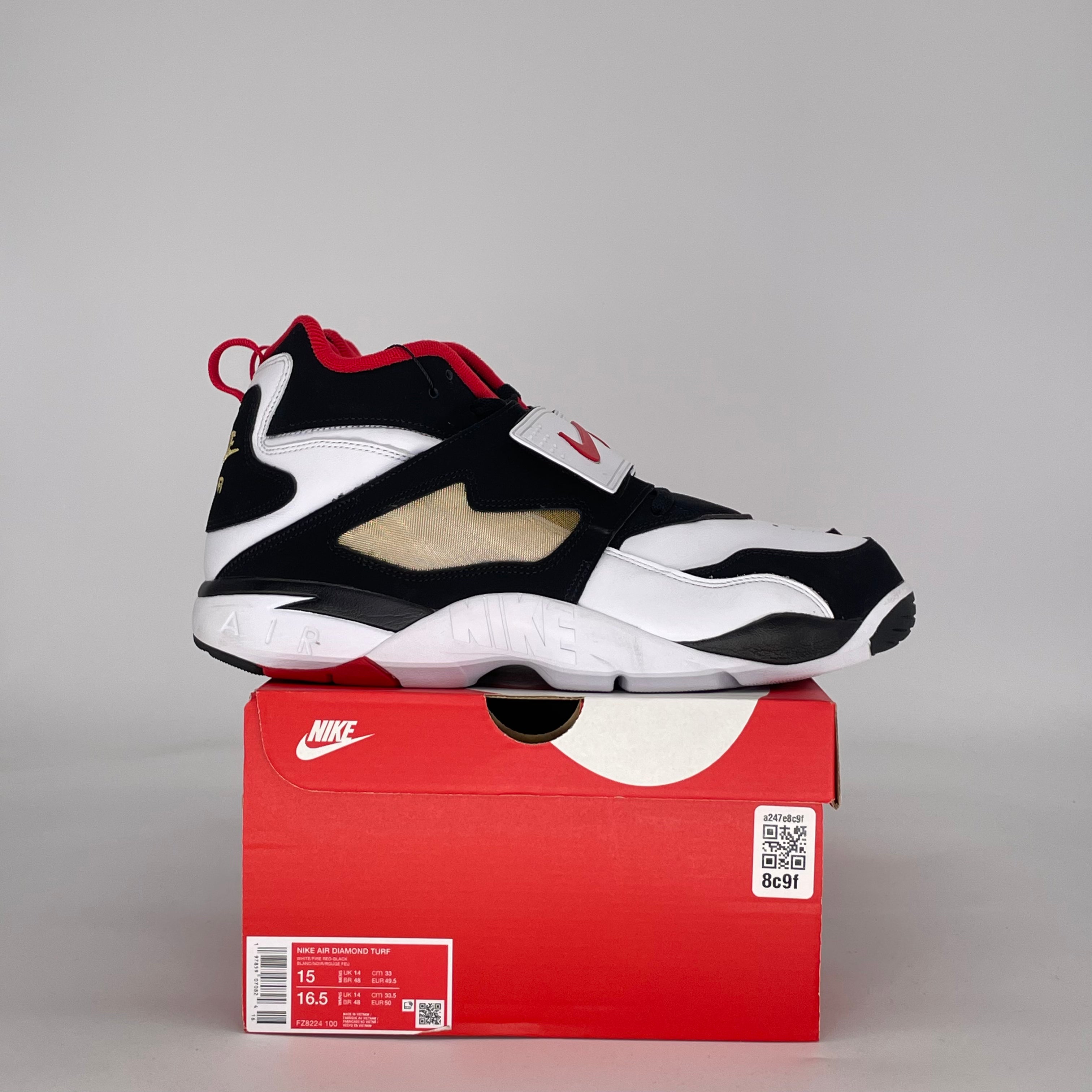 NIKE AIR DIAMOND TURF 49ERS FZ8224-100 SIZE 15/16.5W