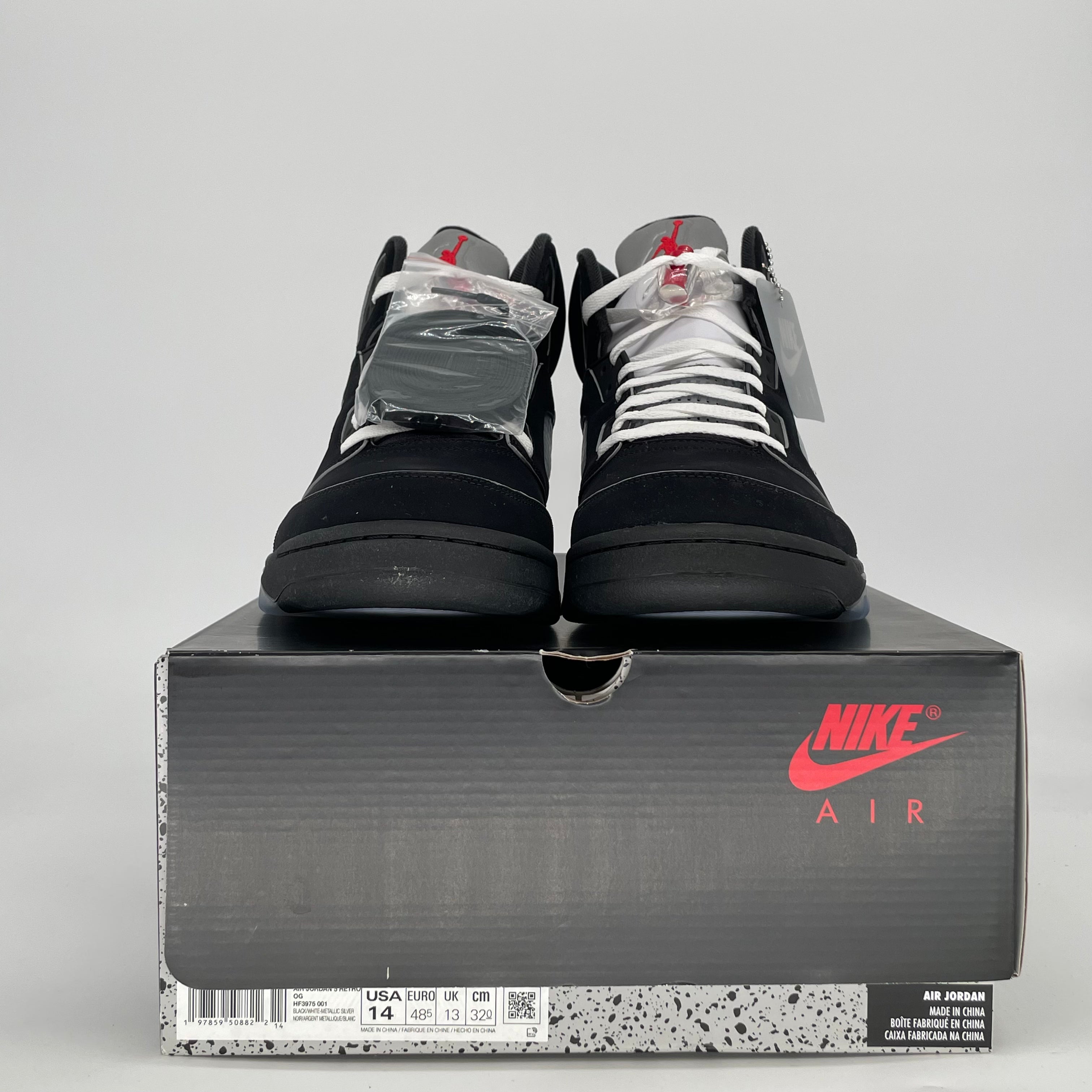 AIR JORDAN 5 BLACK METALLIC REIMAGINED HF3975-001 SIZE 14/15.5W