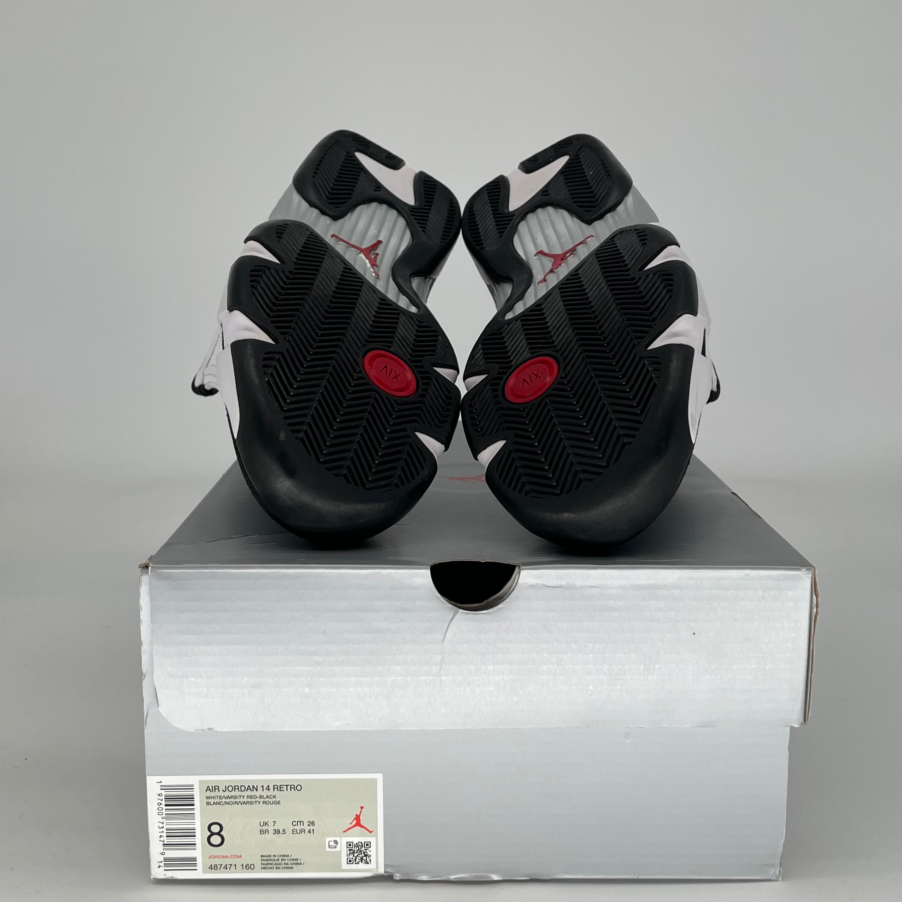 AIR JORDAN 14 BLACK TOE 487471-160 SIZE 8/9.5W