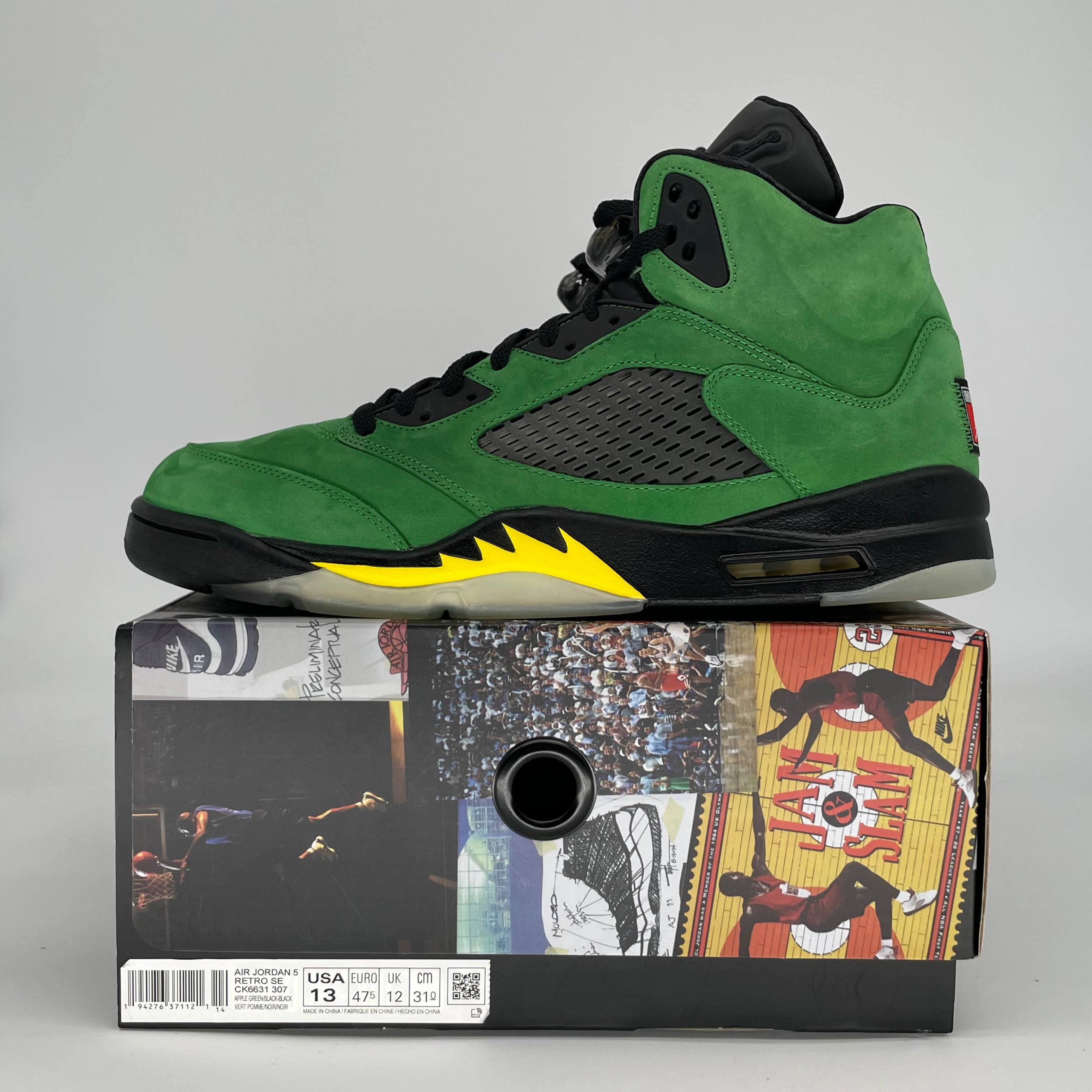 AIR JORDAN 5 OREGON CK6631-307 SIZE 13/14.5W