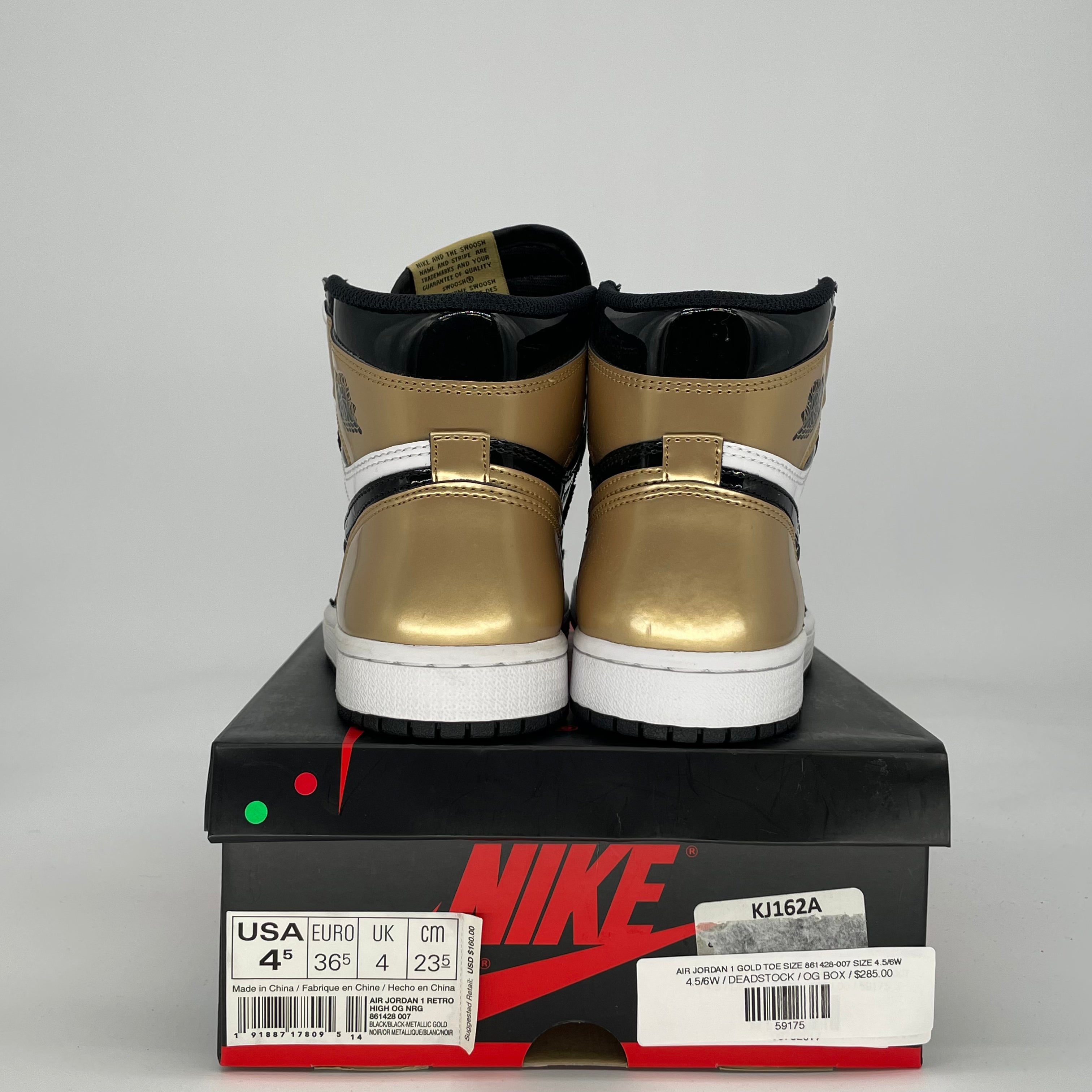 AIR JORDAN 1 GOLD TOE SIZE 861428-007 SIZE 4.5/6W