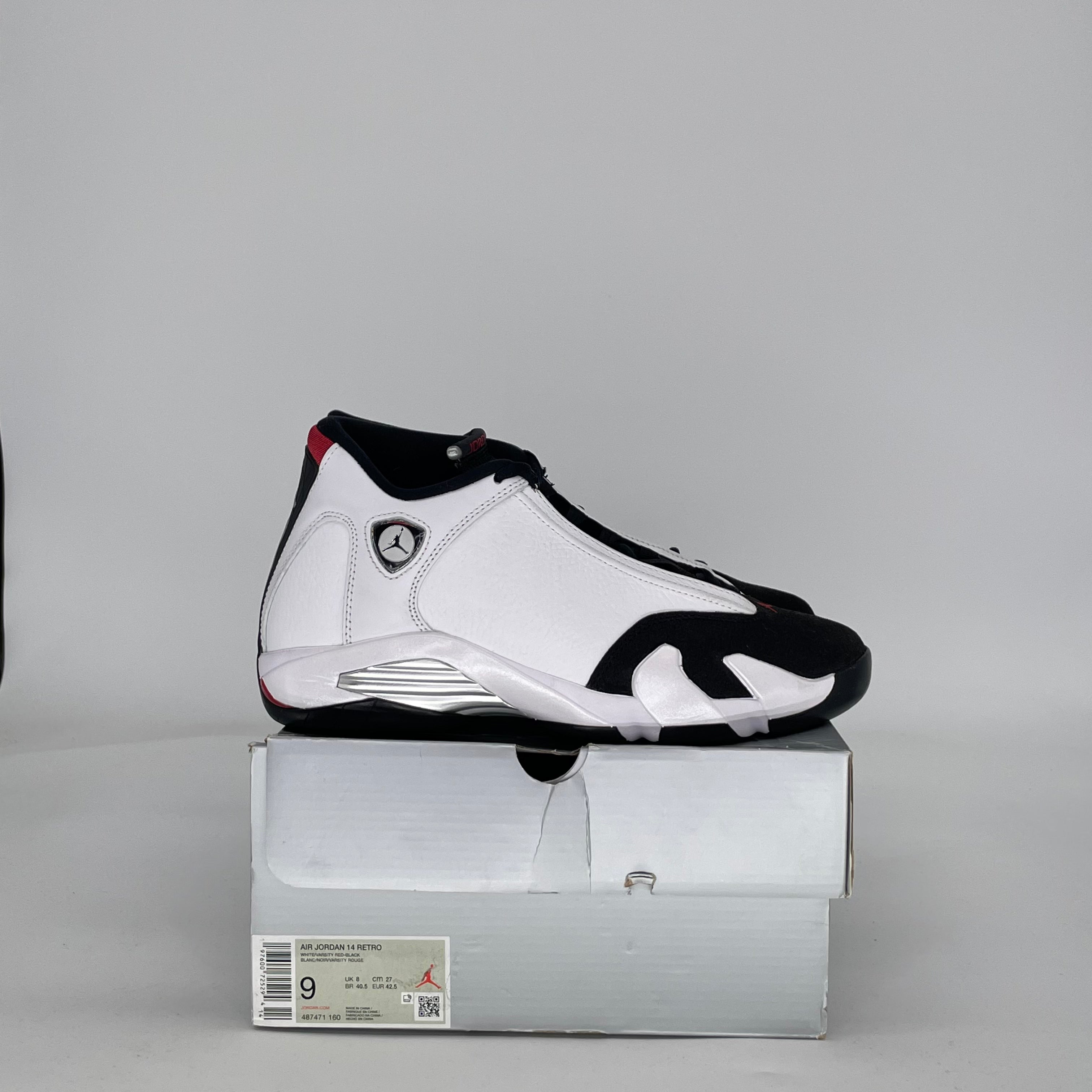 AIR JORDAN 14 BLACK TOE (2024) 487471-160 SIZE 9/10.5W