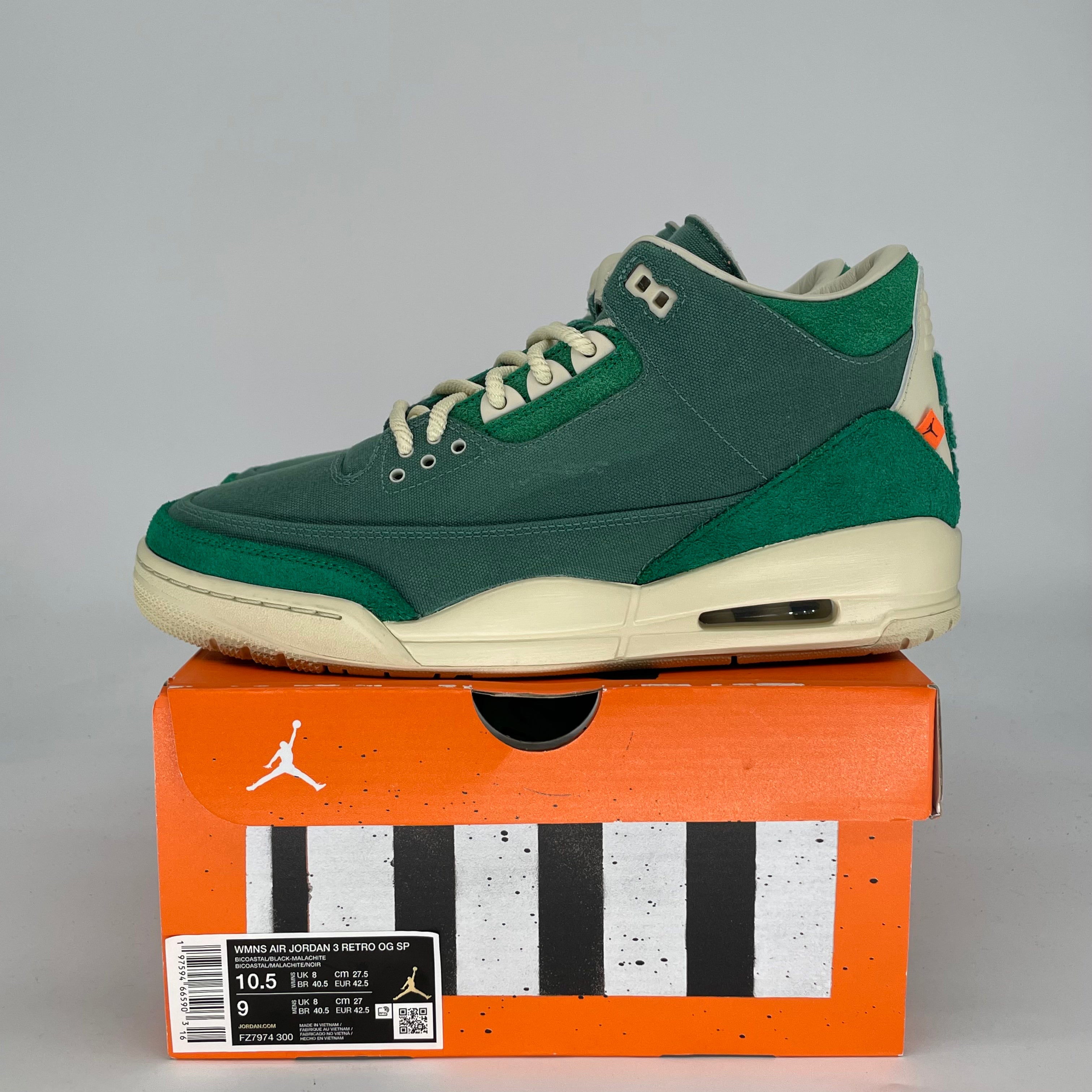 AIR JORDAN 3 NINA CHANEL ABNEY BICOSTAL W FZ7974-300 SIZE 10.5/12W