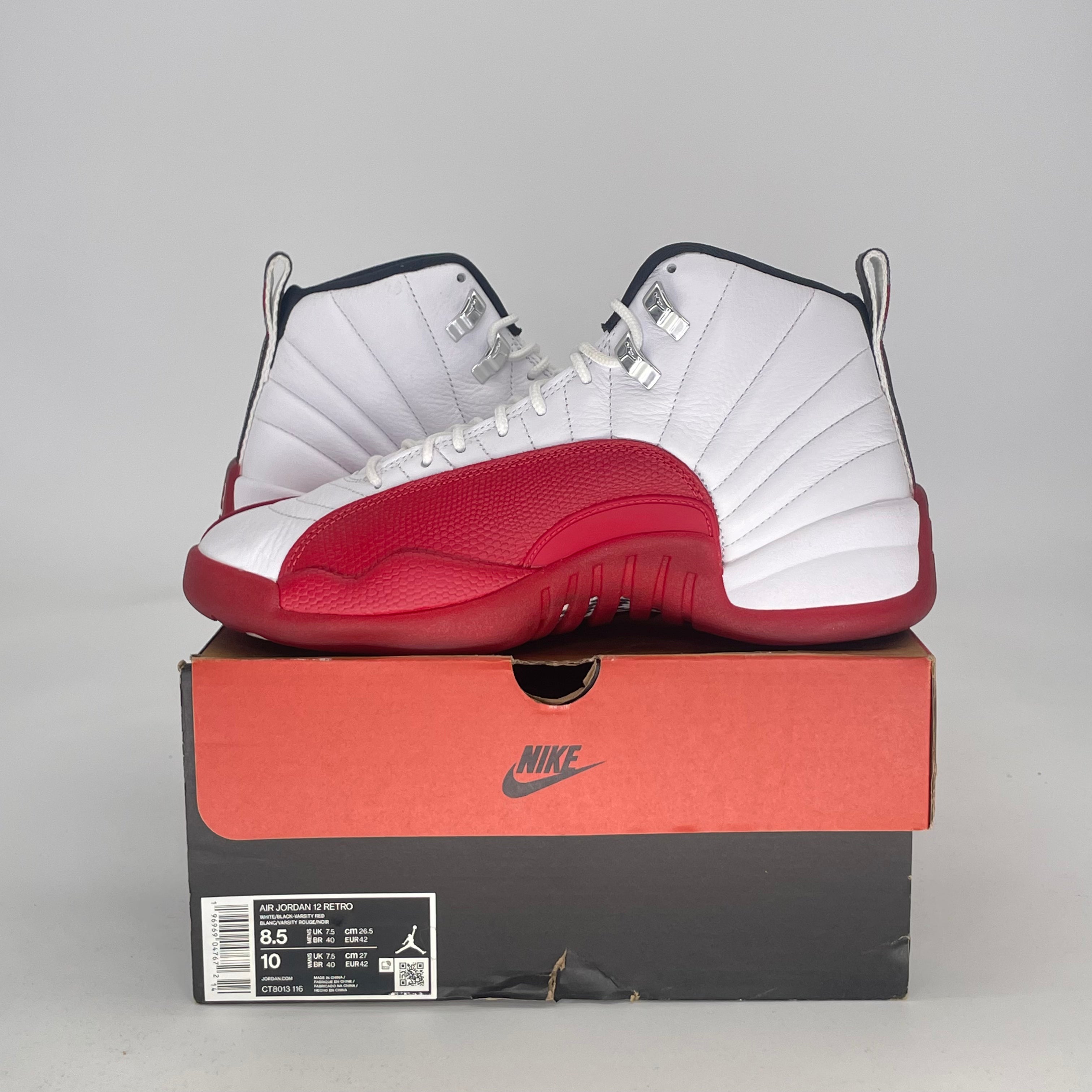 AIR JORDAN 12 CHERRY CT8013-116 SIZE 8.5/10W