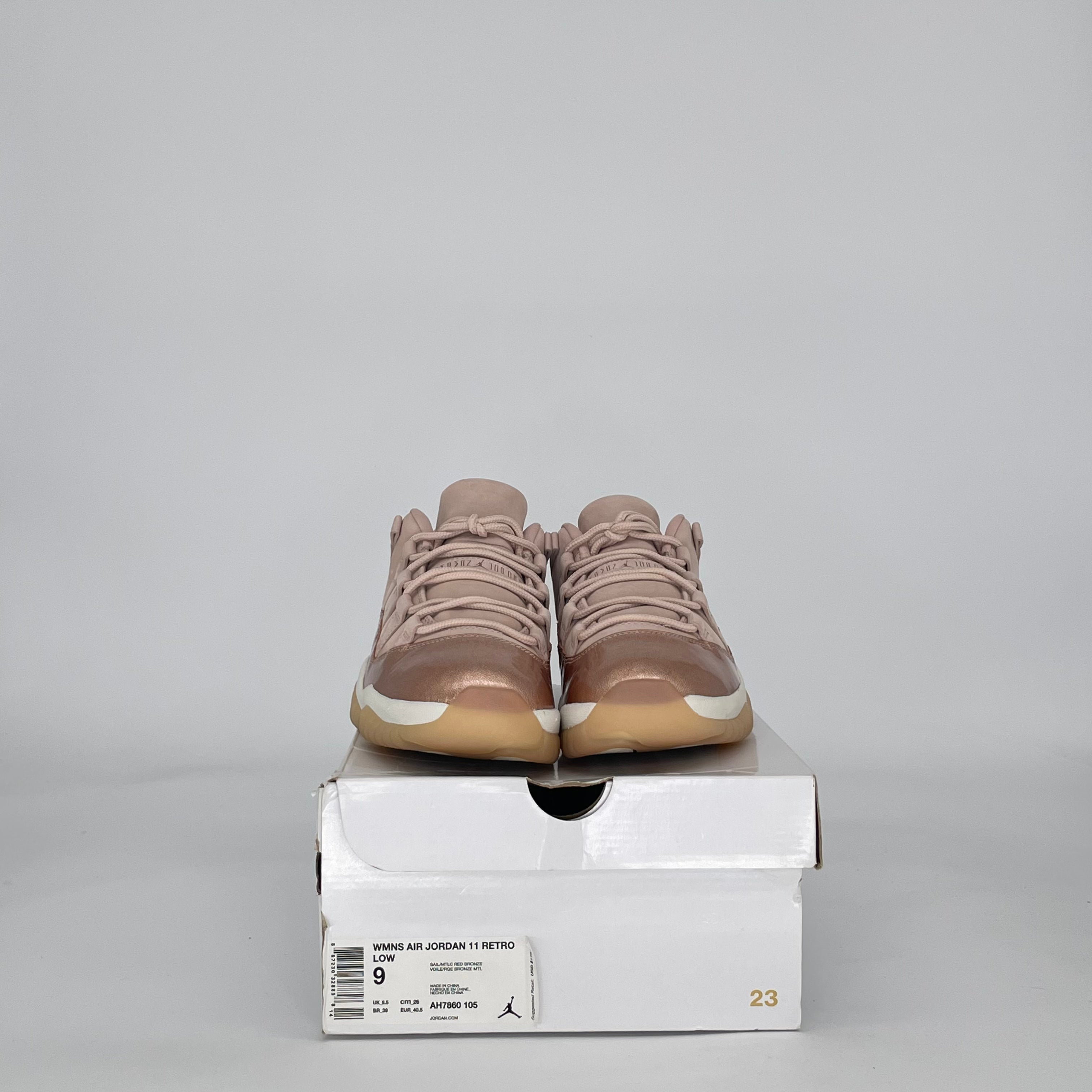 AIR JORDAN 11 LOW ROSE GOLD AH7860-105 SIZE 7.5/9W MENS GS