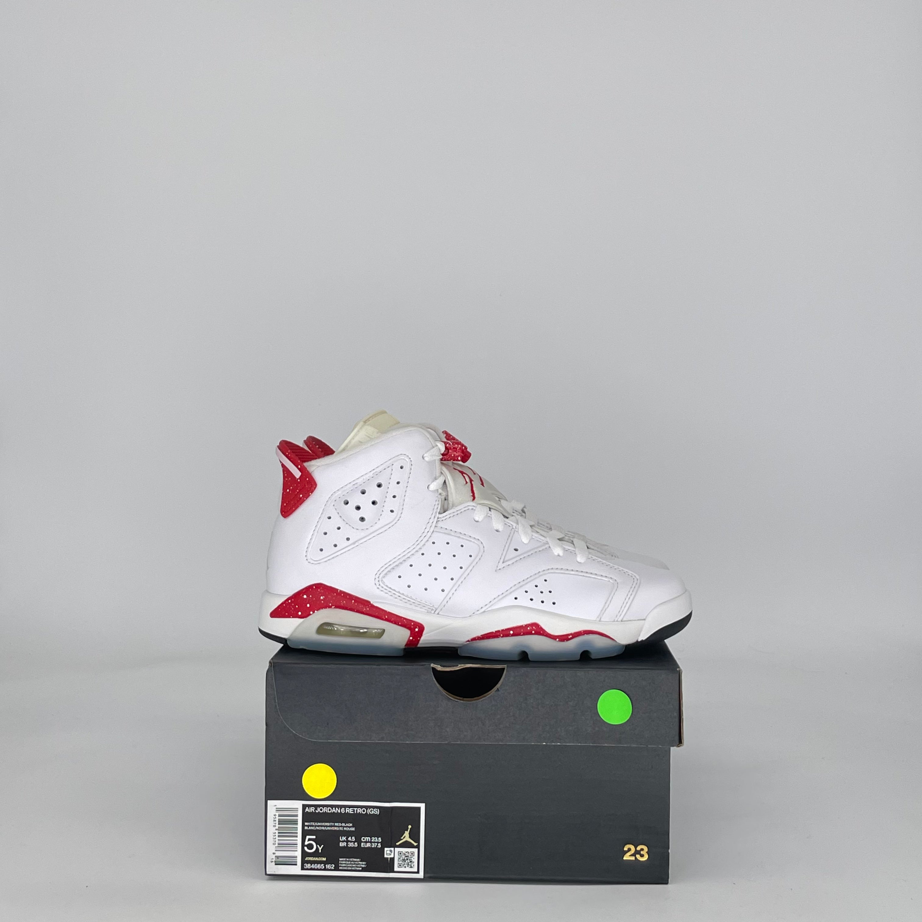 AIR JORDAN 6 RED OREO 384665-162 SIZE 5/6.5W GS