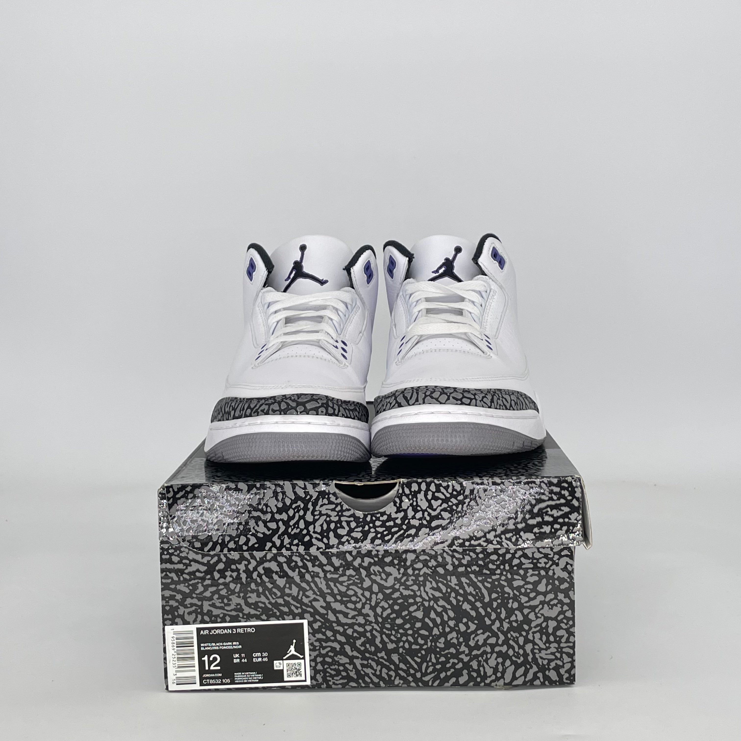 AIR JORDAN 3 DARK IRIS CT8532-105 SIZE 12/13.5W