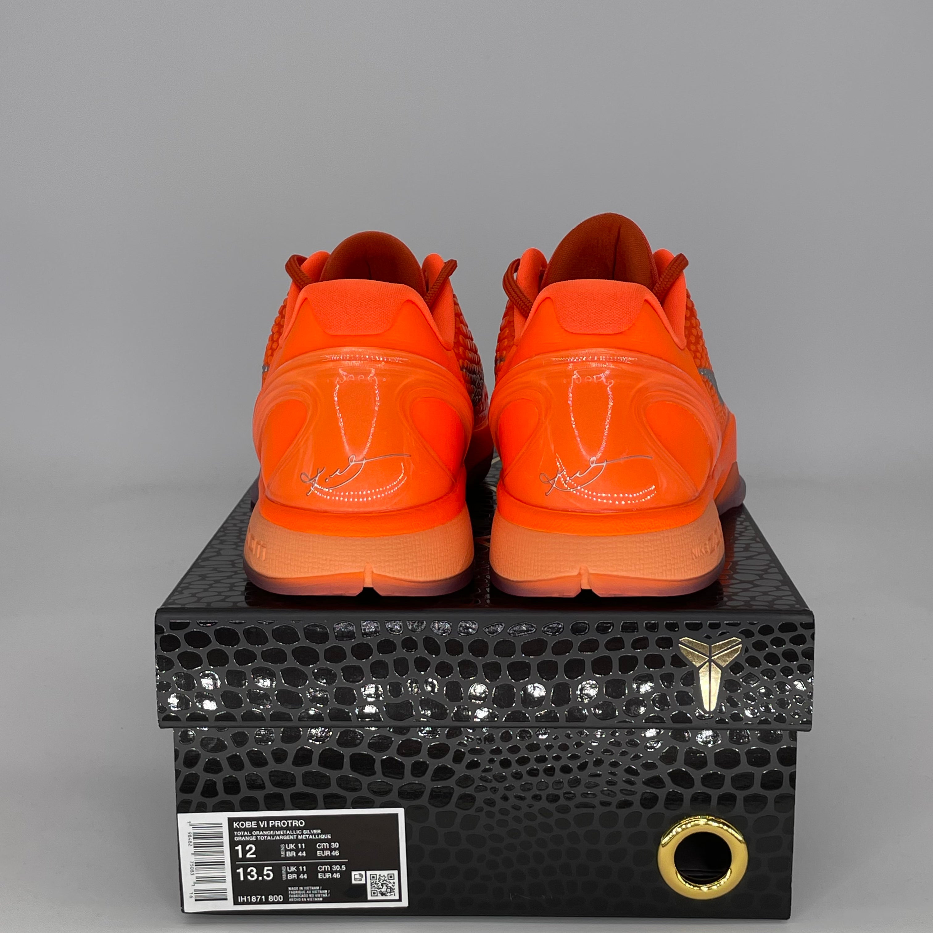 NIKE KOBE 6 PROTRO TOTAL ORANGE IH1871-800 SIZE 12/13.5W